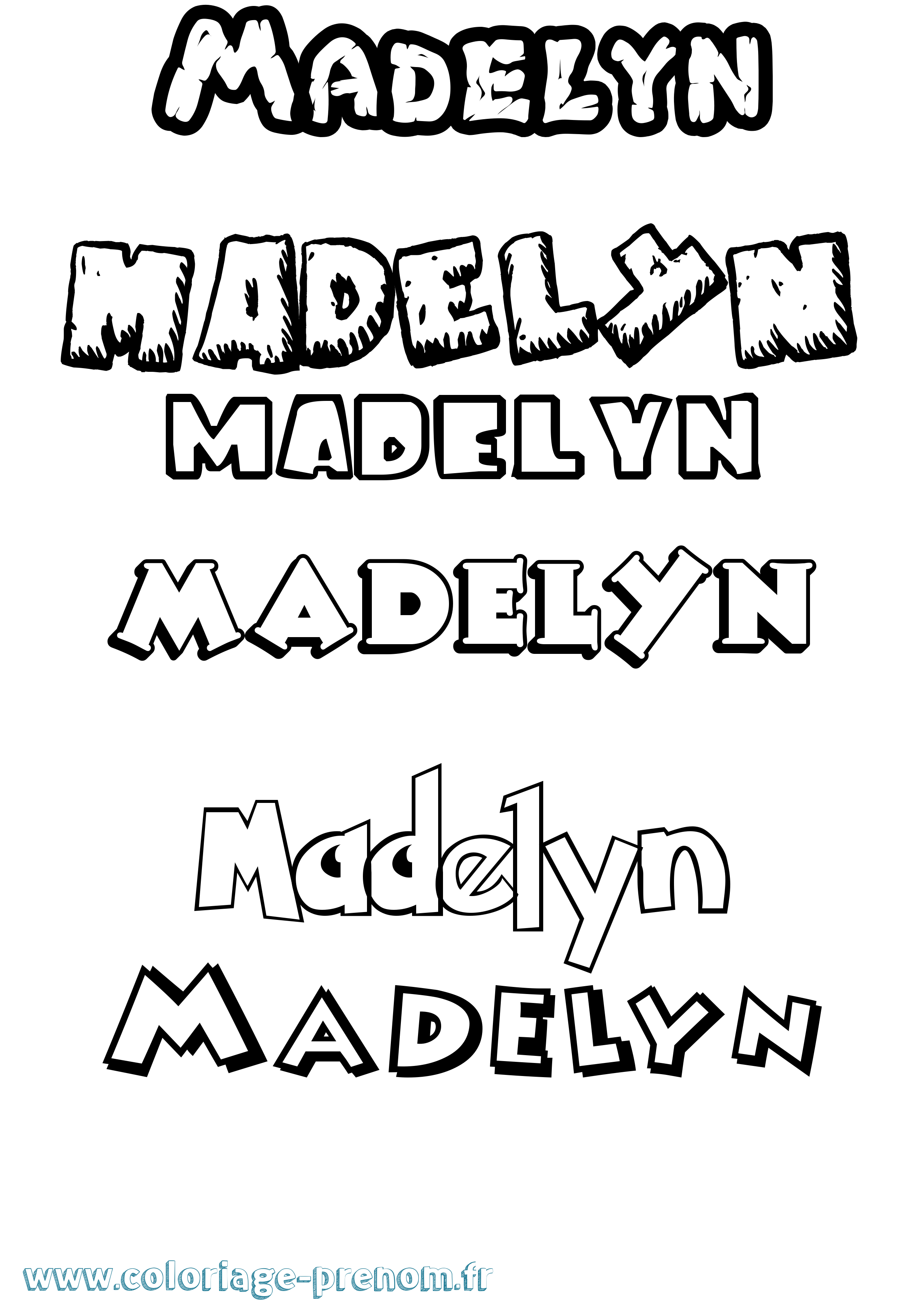 Coloriage prénom Madelyn Dessin Animé