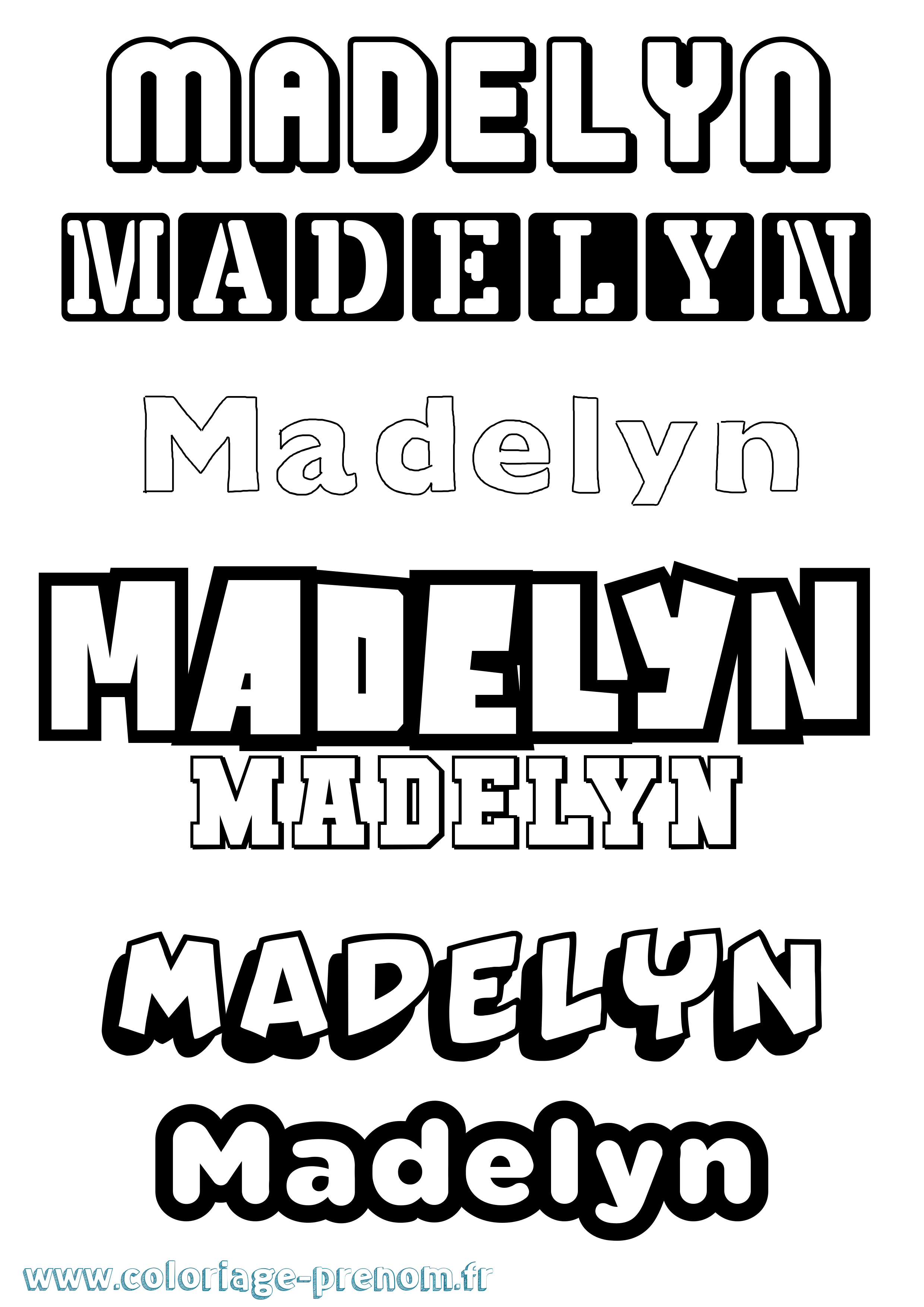 Coloriage prénom Madelyn Simple