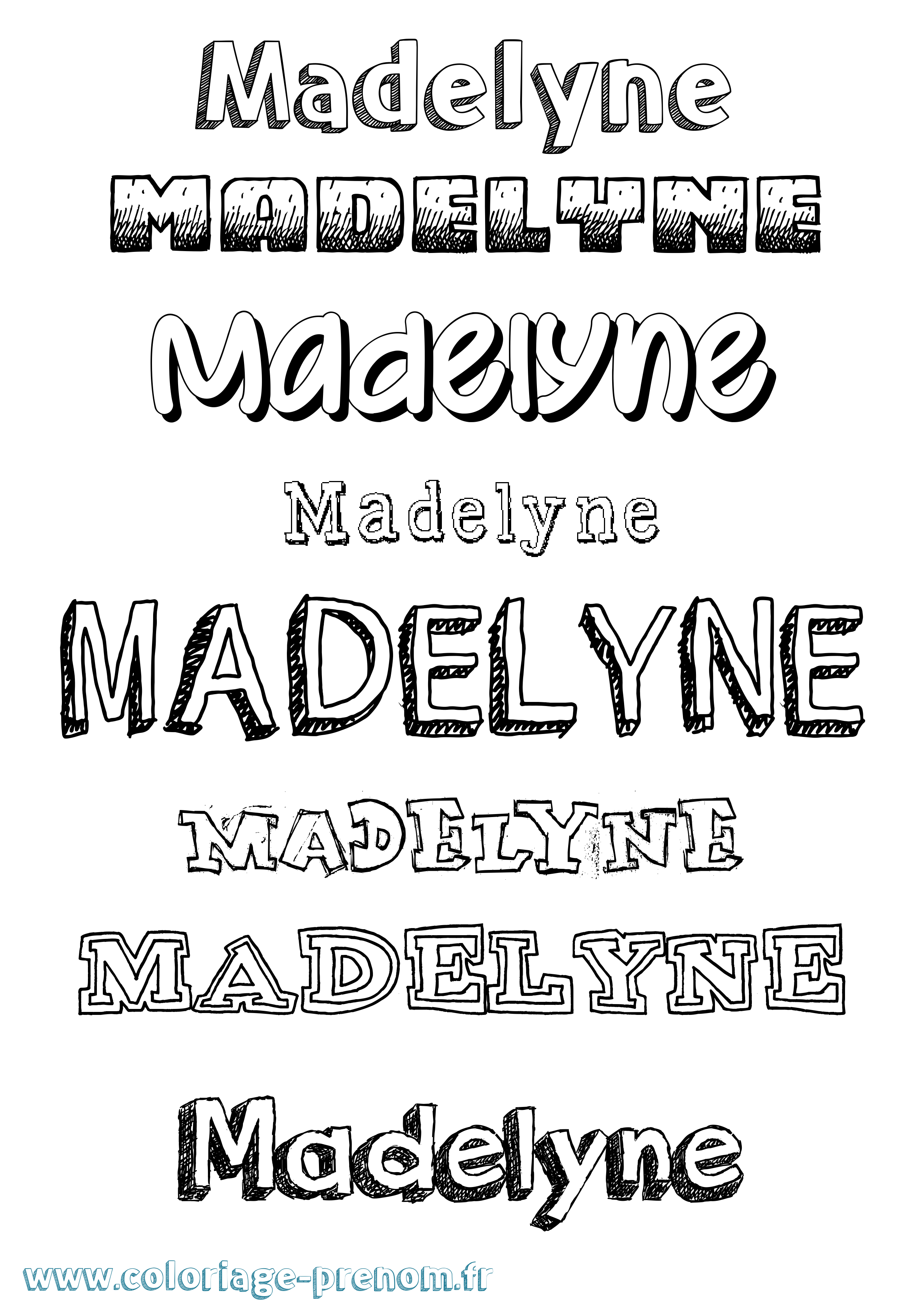 Coloriage prénom Madelyne Dessiné