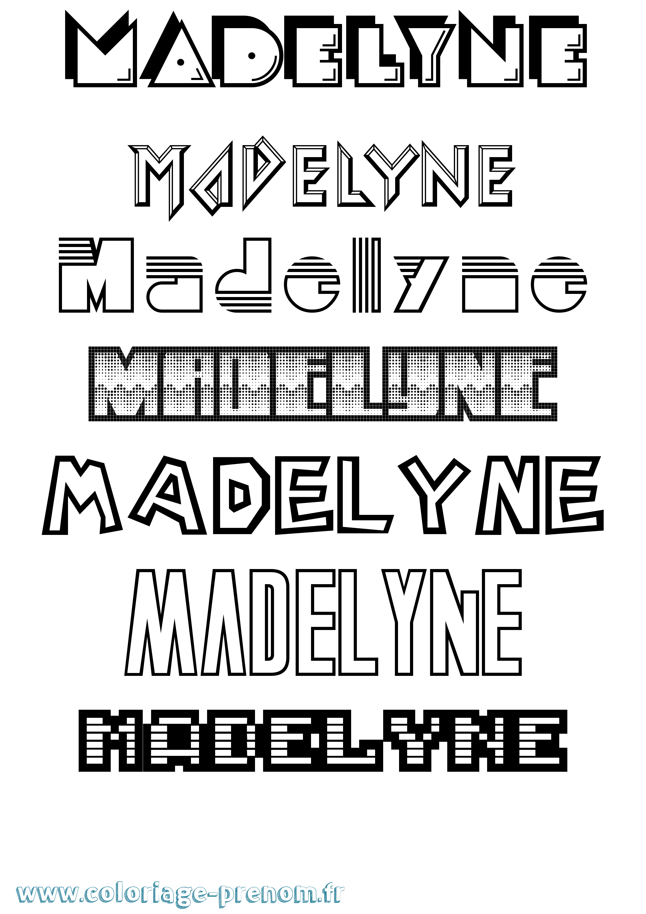 Coloriage prénom Madelyne Jeux Vidéos