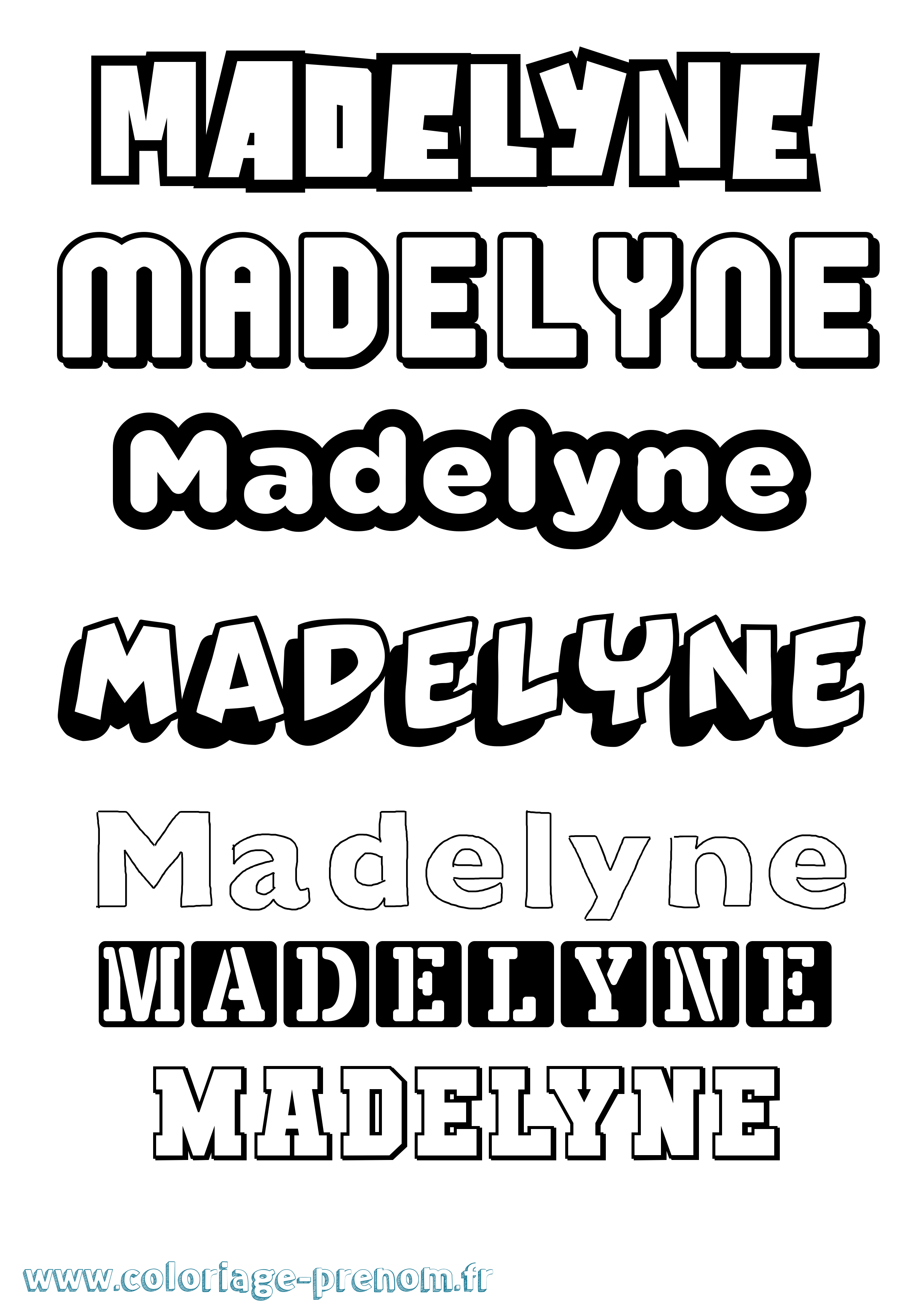Coloriage prénom Madelyne Simple