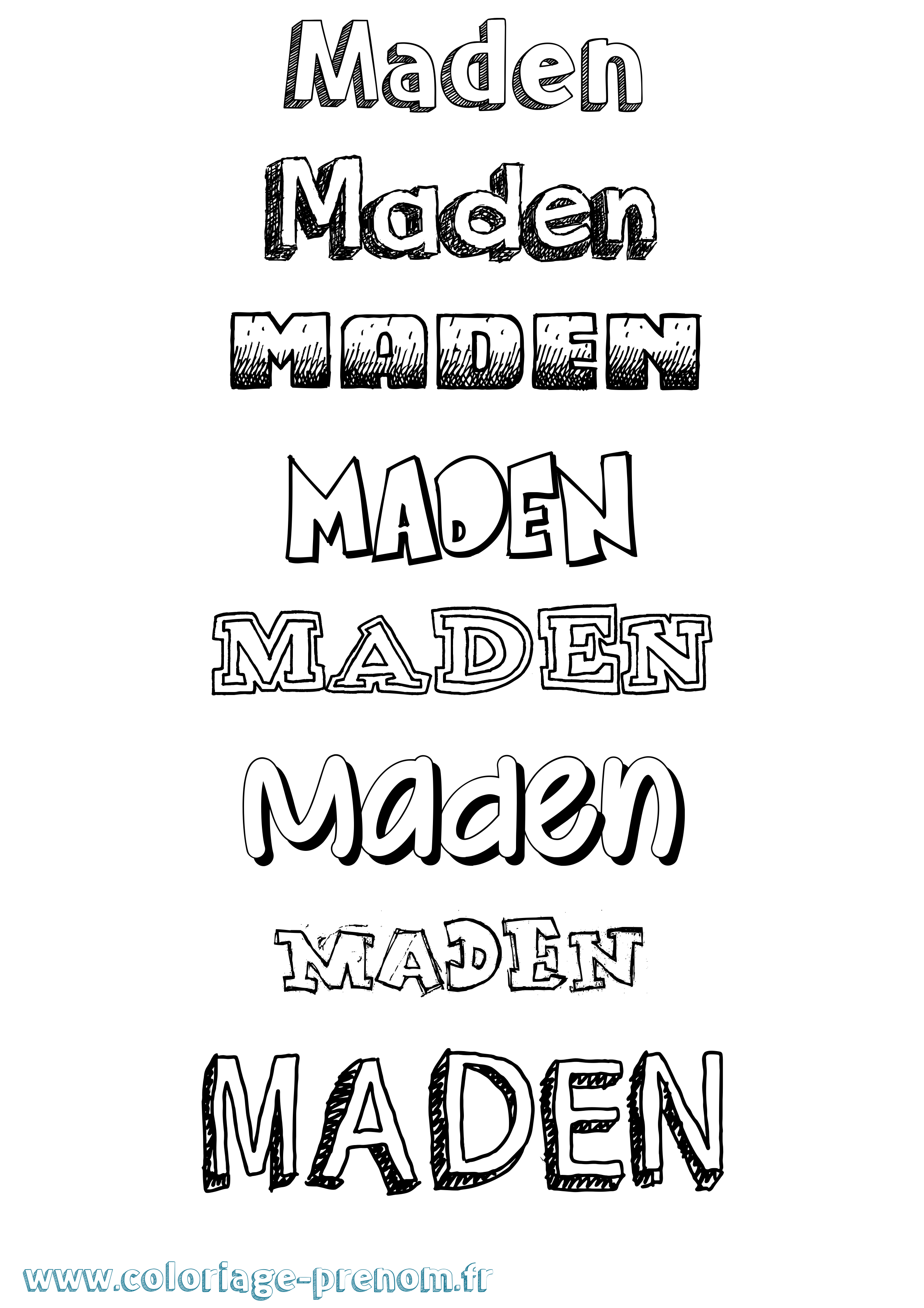 Coloriage Maden Dessiné Coloriage prénom Maden Dessiné