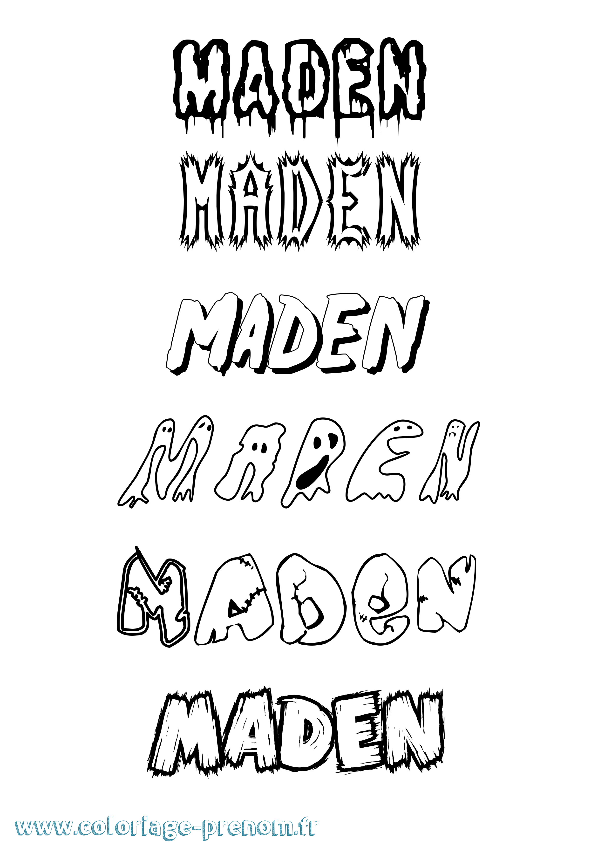 Coloriage Maden Frisson Coloriage prénom Maden Frisson