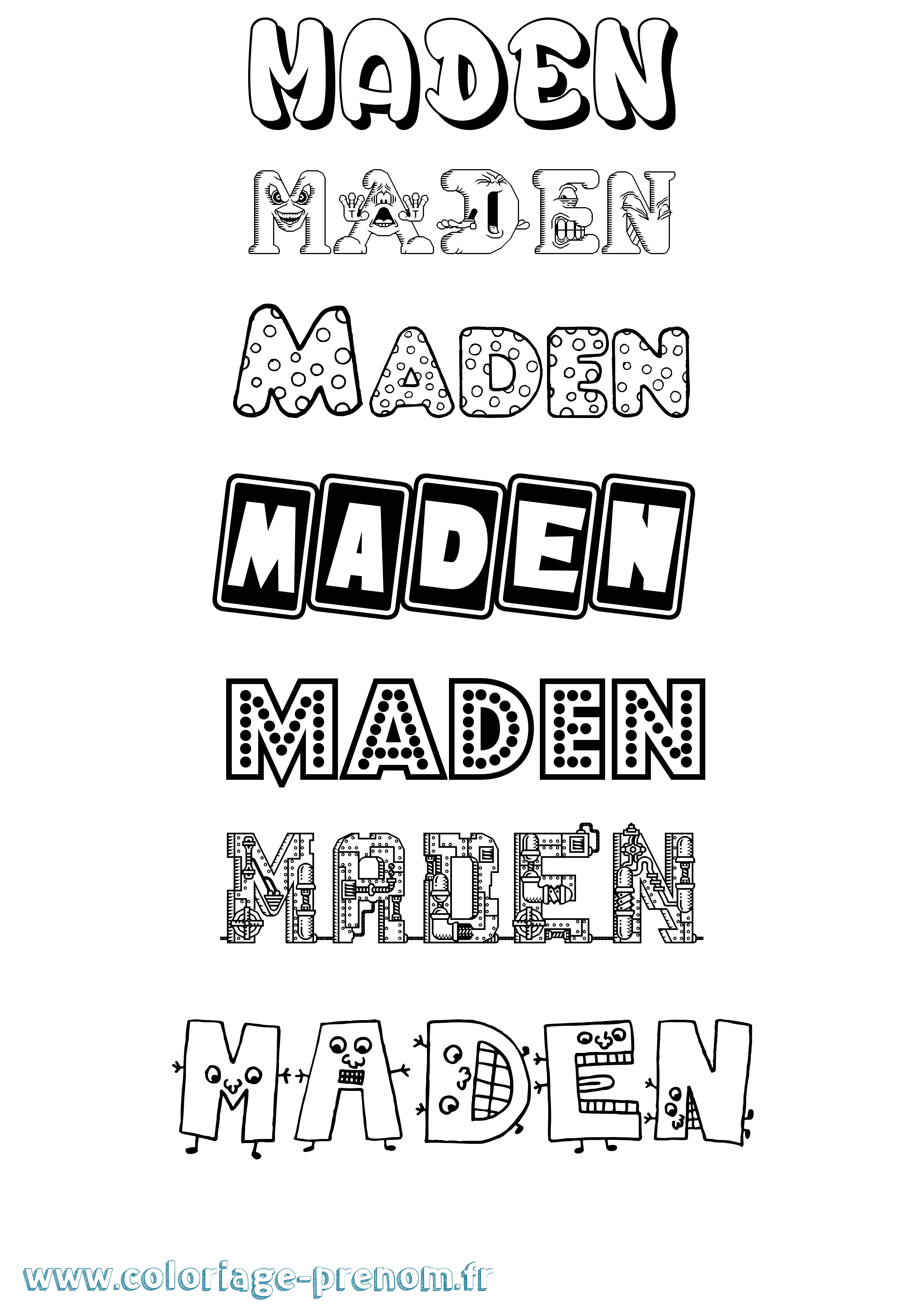 Coloriage Maden Fun Coloriage prénom Maden Fun
