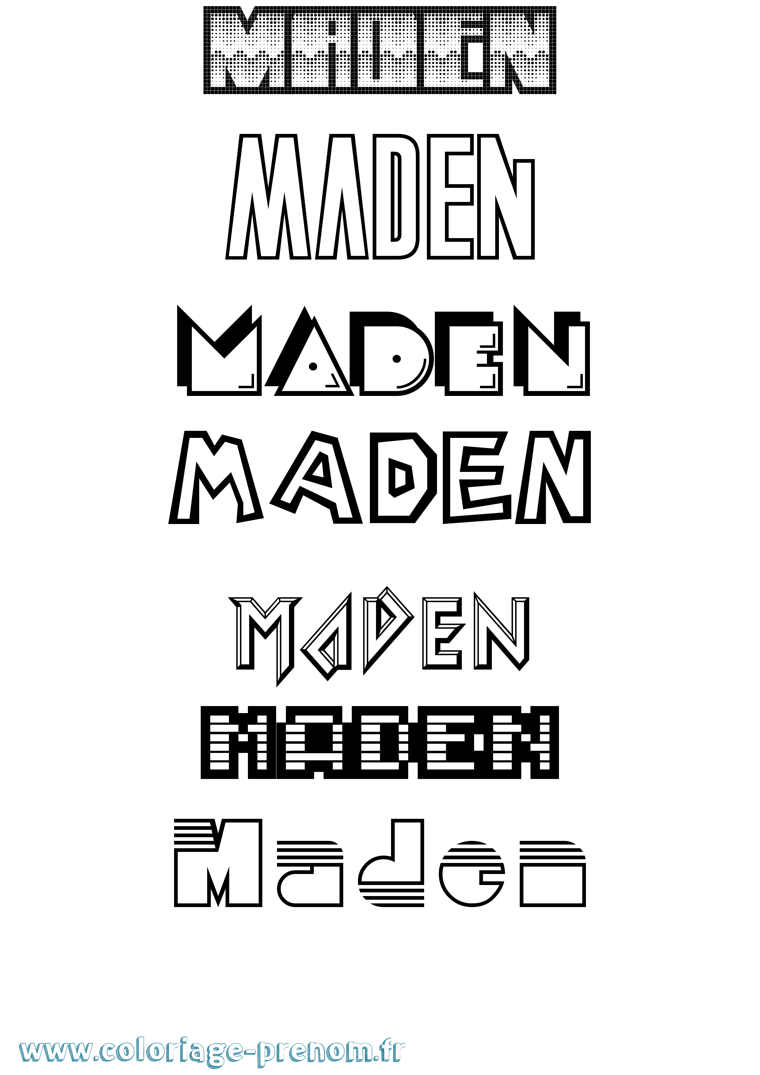 Coloriage Maden Jeux Vidéos Coloriage prénom Maden Jeux Vidéos