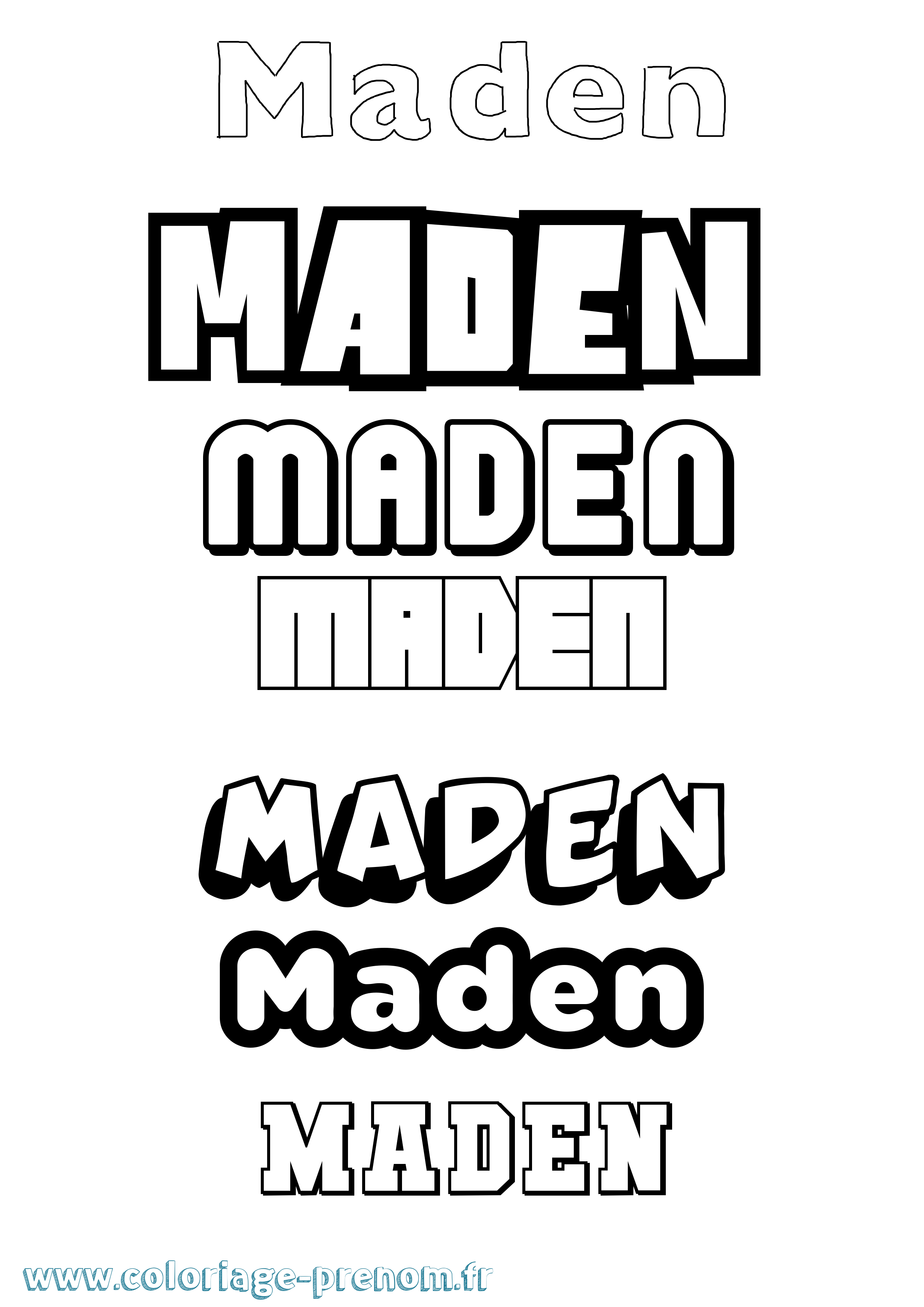 Coloriage Maden Simple Coloriage prénom Maden Simple
