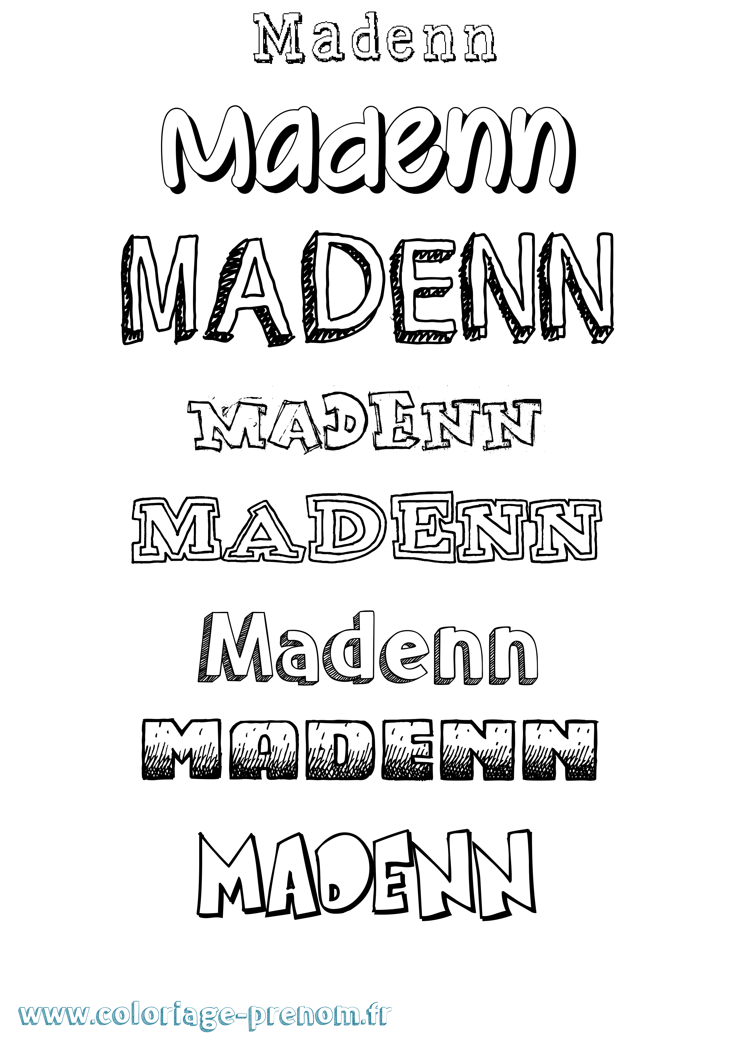 Coloriage Madenn Dessiné Coloriage prénom Madenn Dessiné