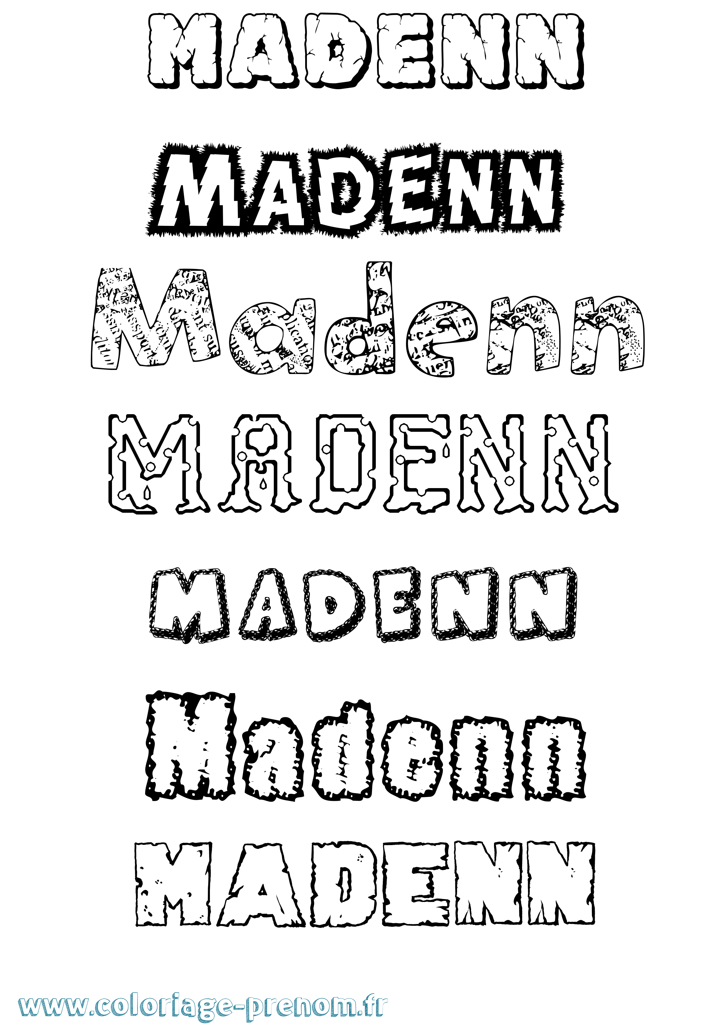 Coloriage Madenn Destructuré Coloriage prénom Madenn Destructuré