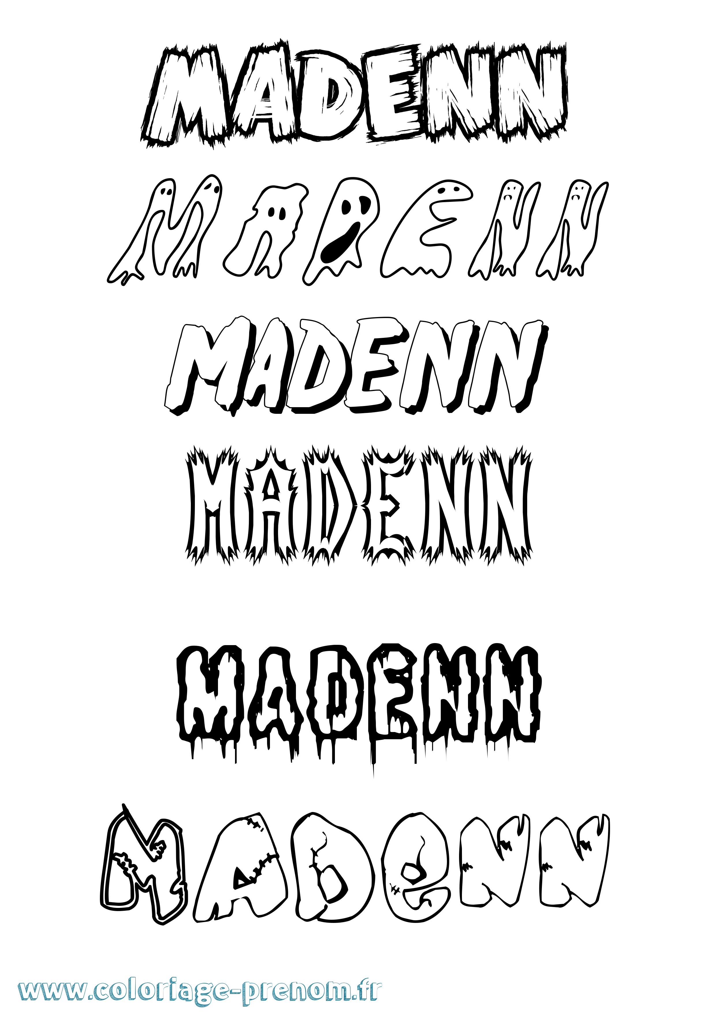 Coloriage Madenn Frisson Coloriage prénom Madenn Frisson
