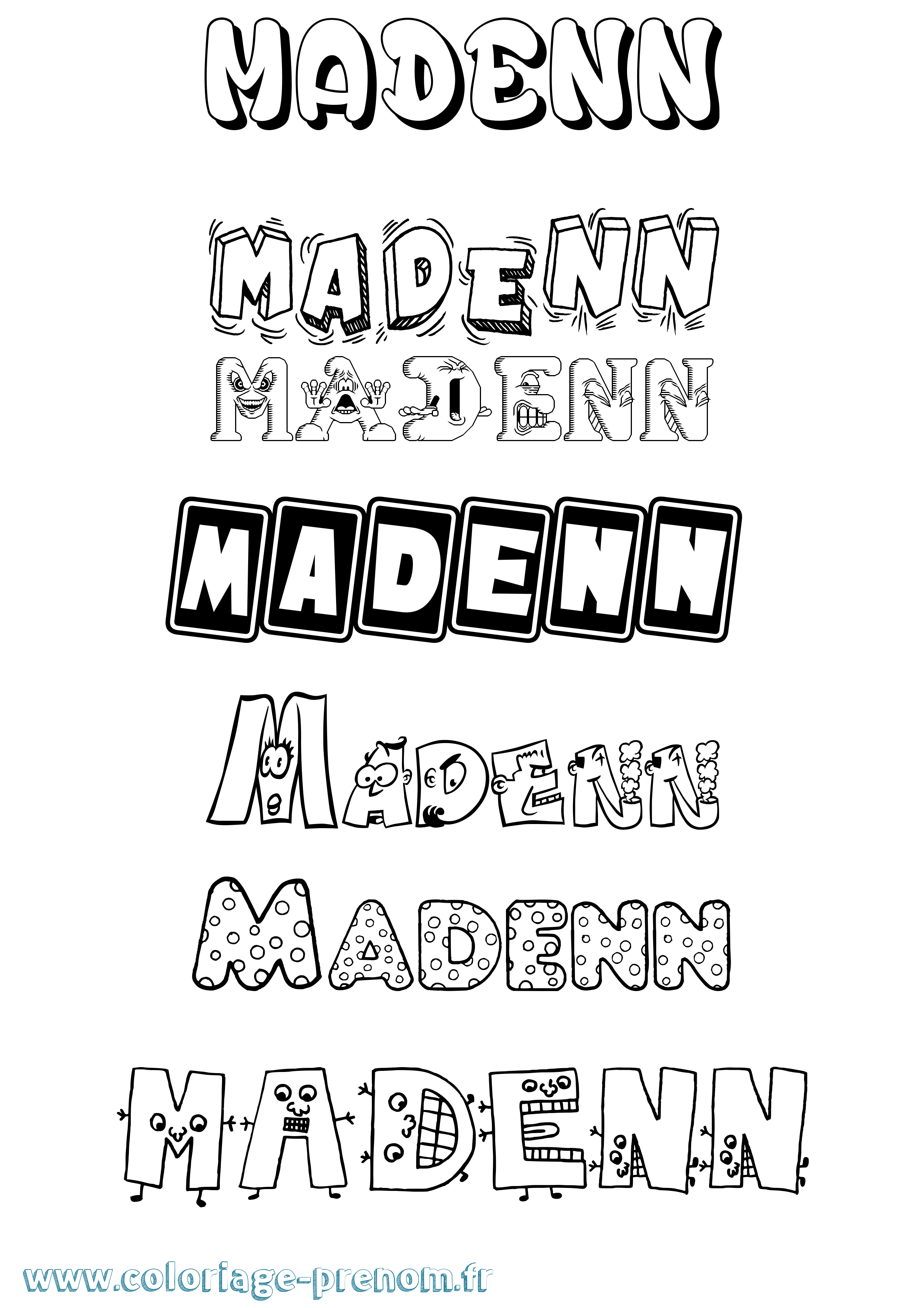 Coloriage Madenn Fun Coloriage prénom Madenn Fun