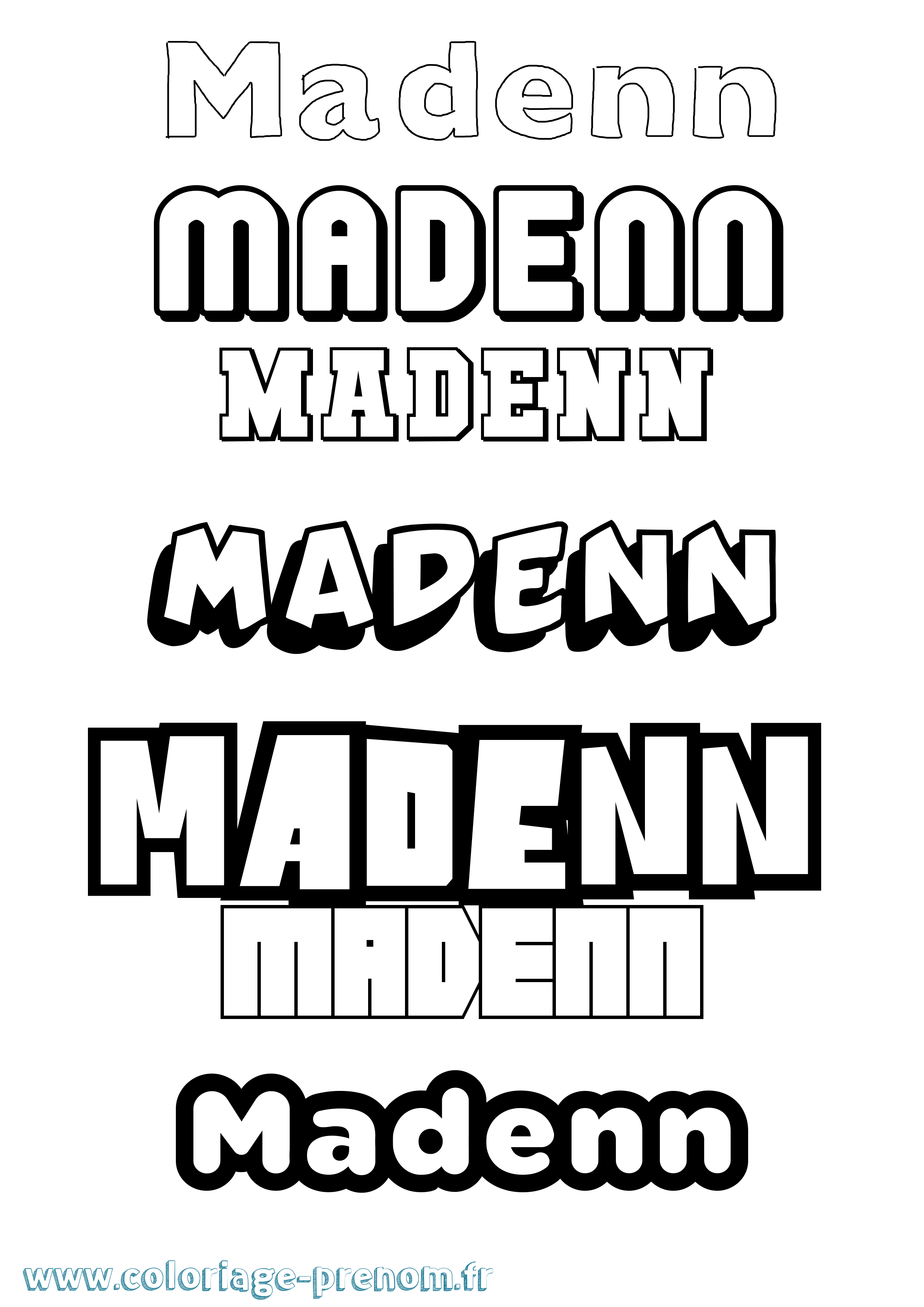 Coloriage Madenn Simple Coloriage prénom Madenn Simple