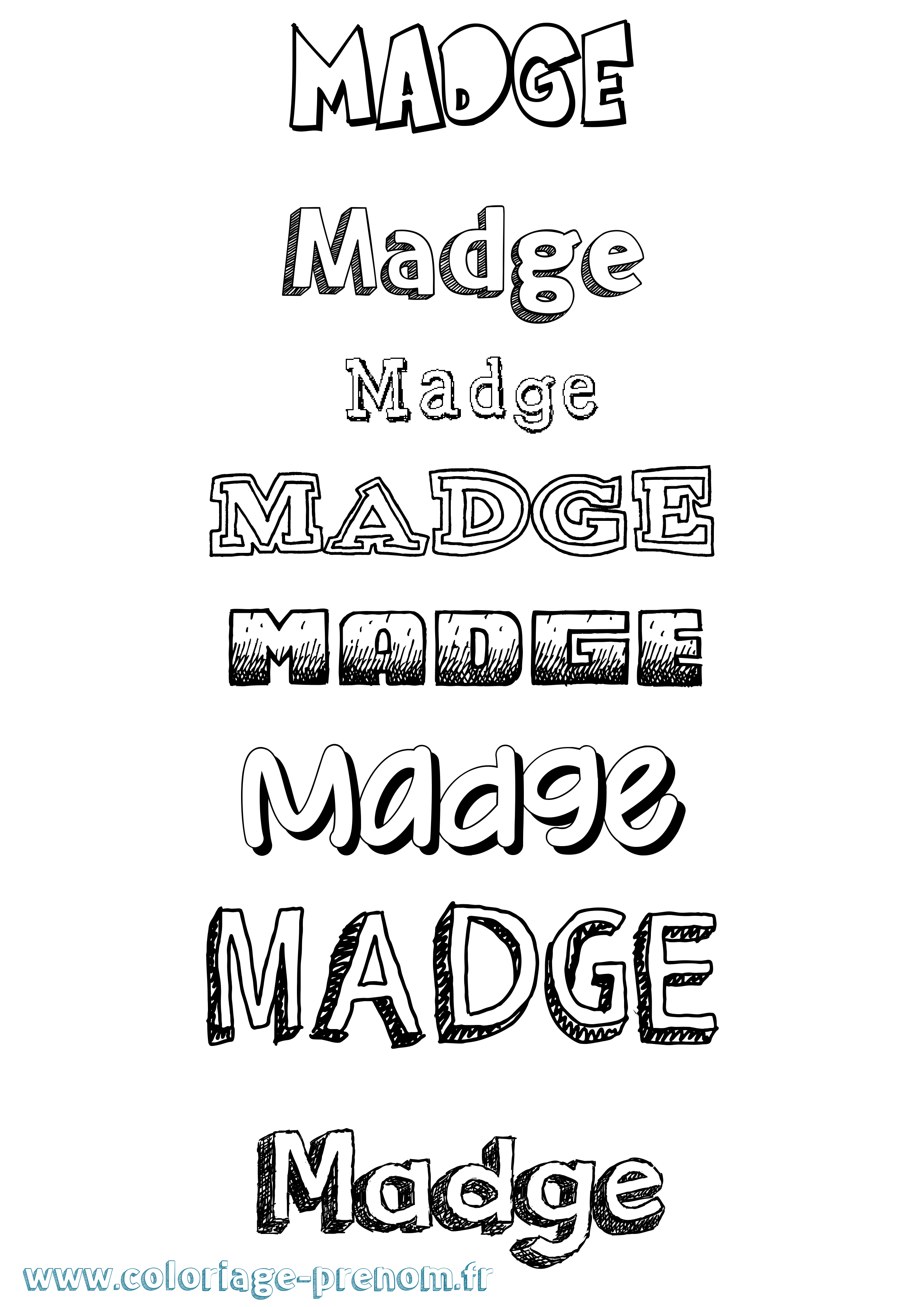 Coloriage Madge Dessiné Coloriage prénom Madge Dessiné