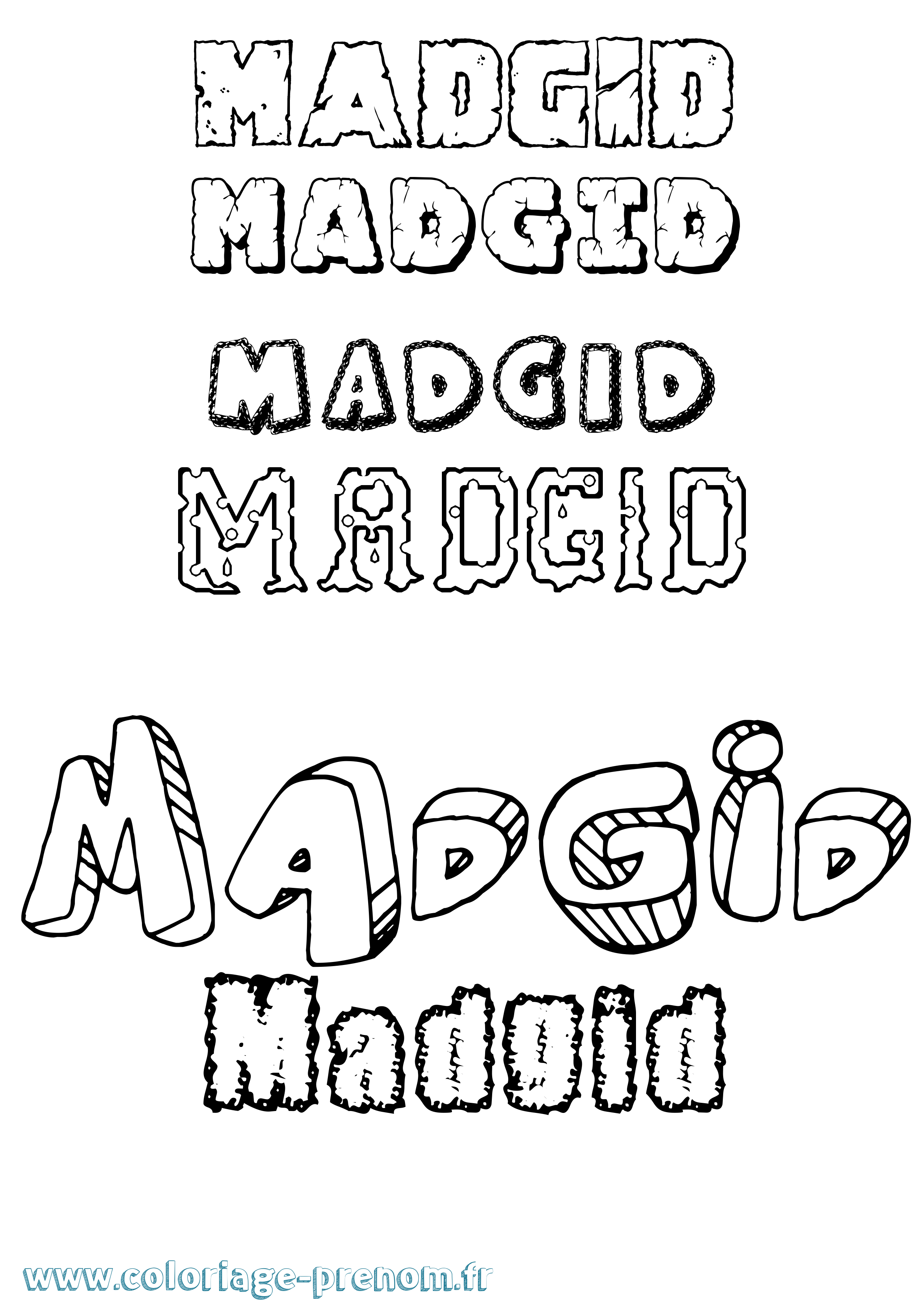 Coloriage prénom Madgid Destructuré