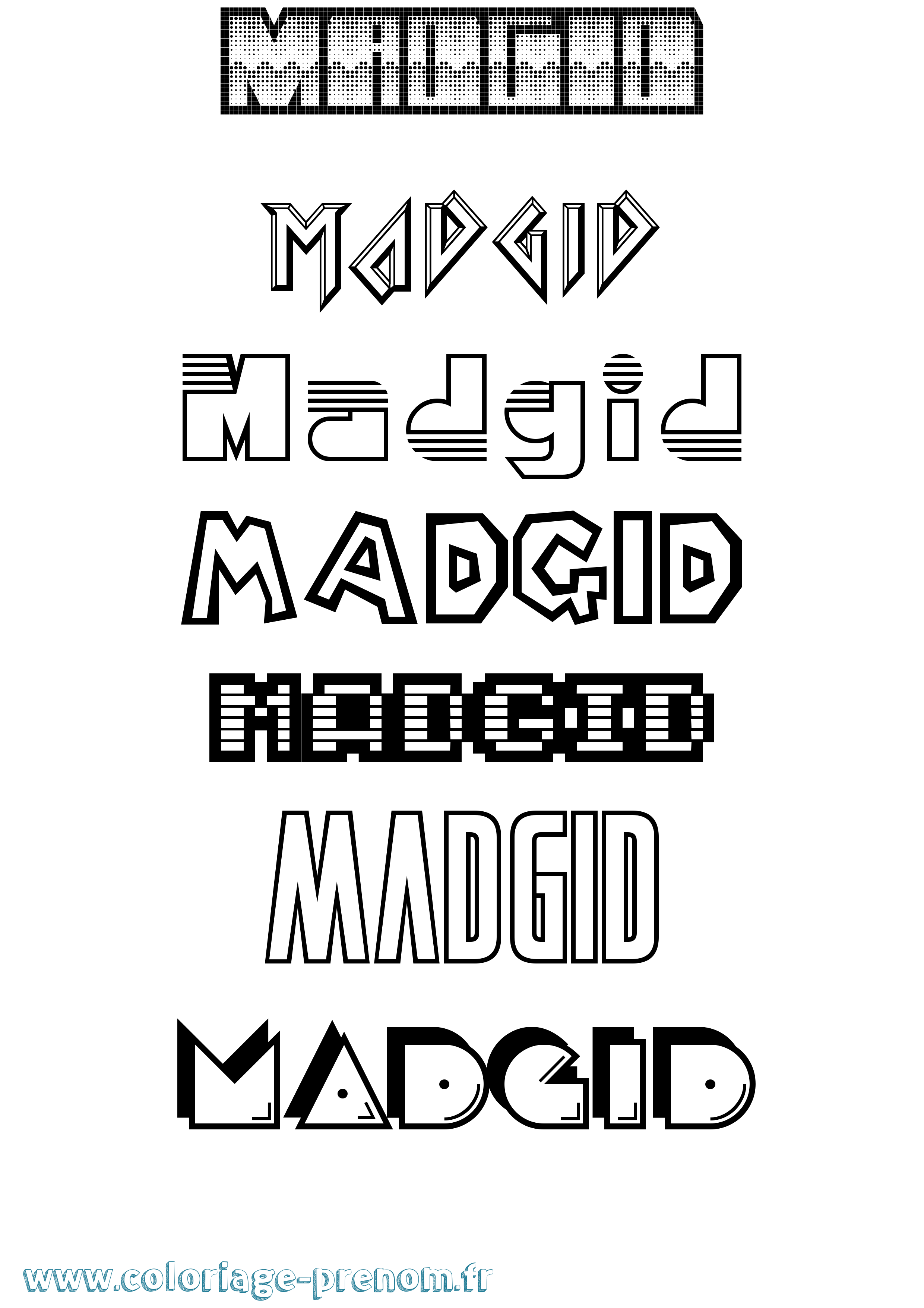 Coloriage prénom Madgid Jeux Vidéos