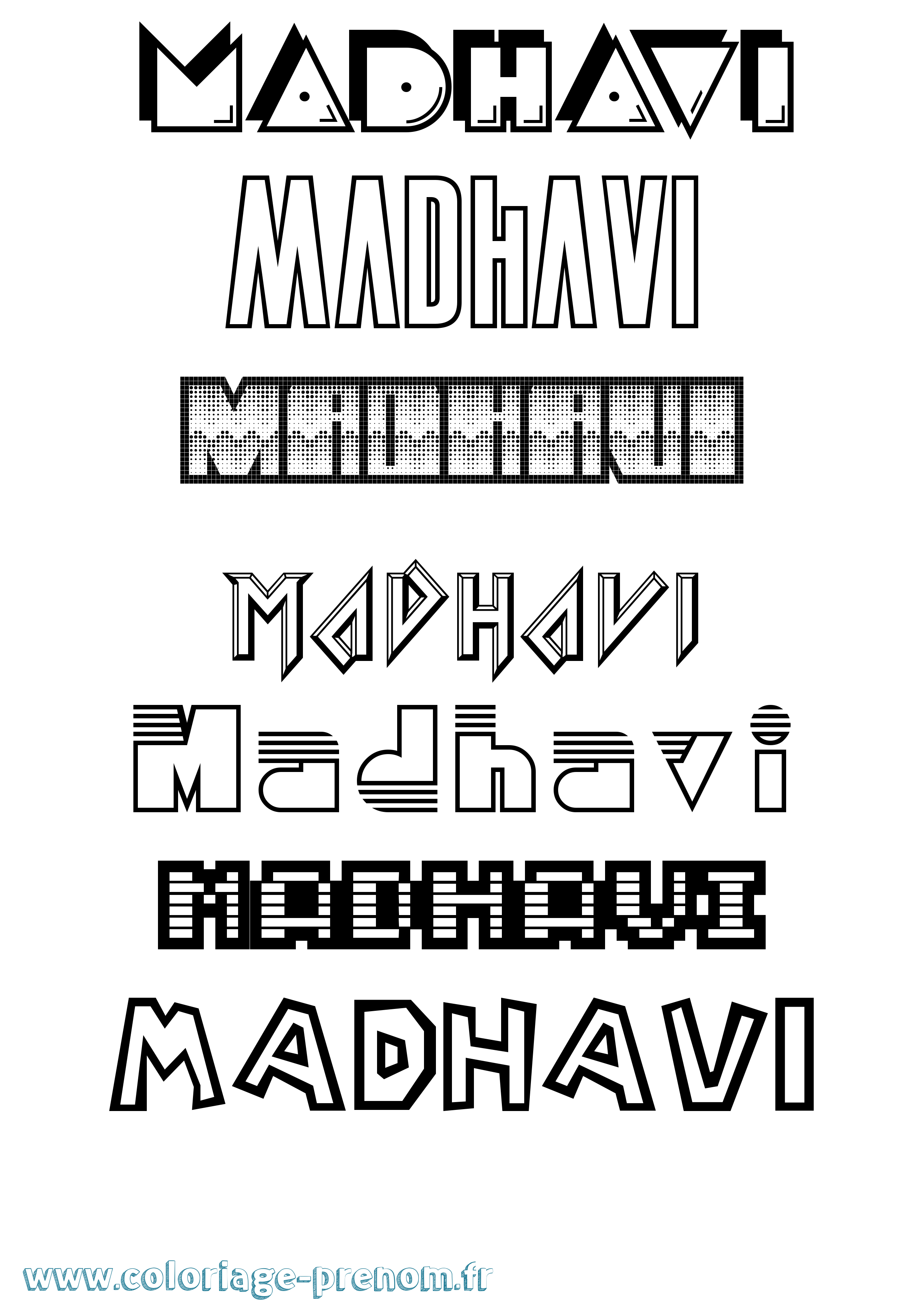 Coloriage prénom Madhavi Jeux Vidéos