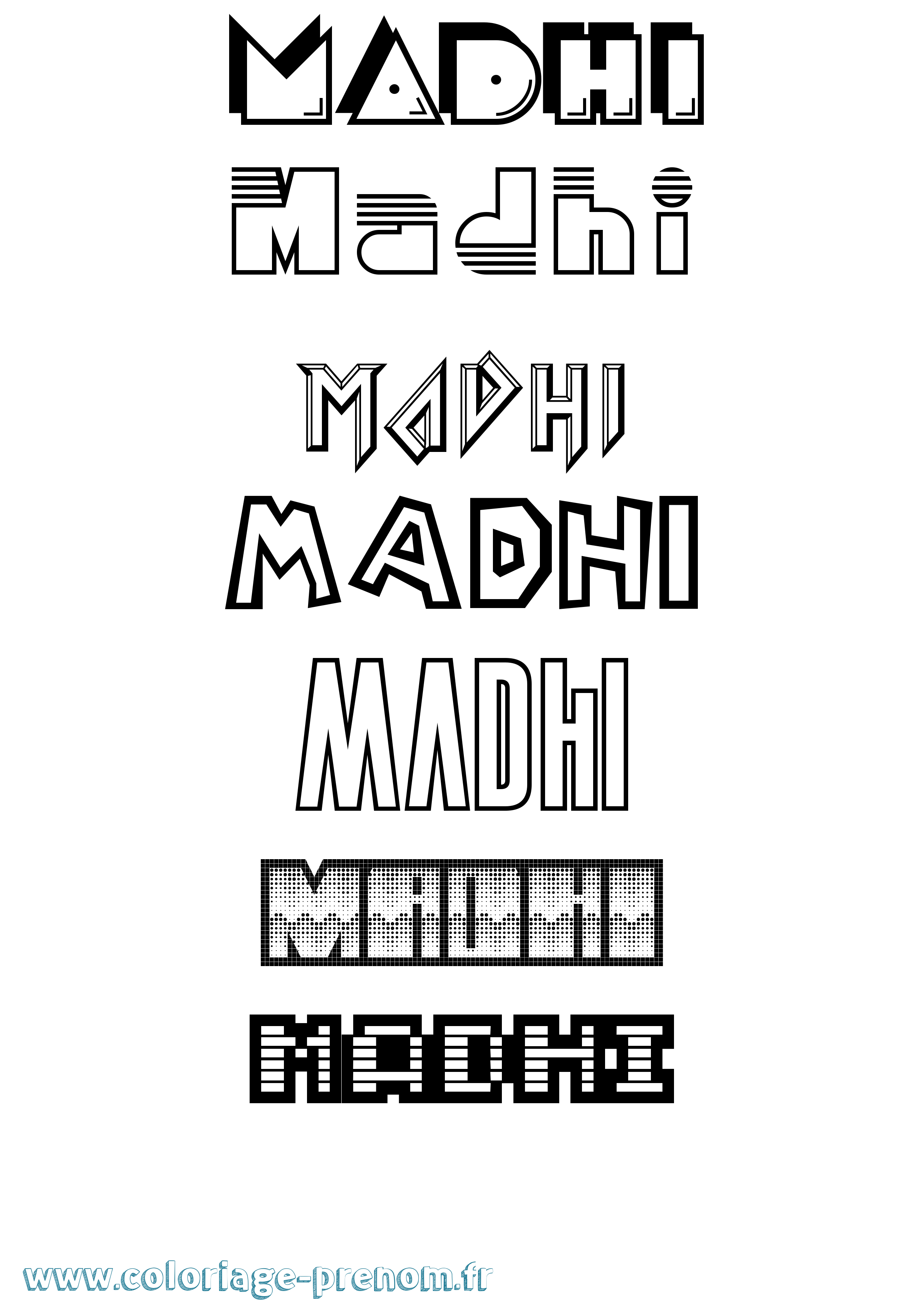 Coloriage prénom Madhi Jeux Vidéos