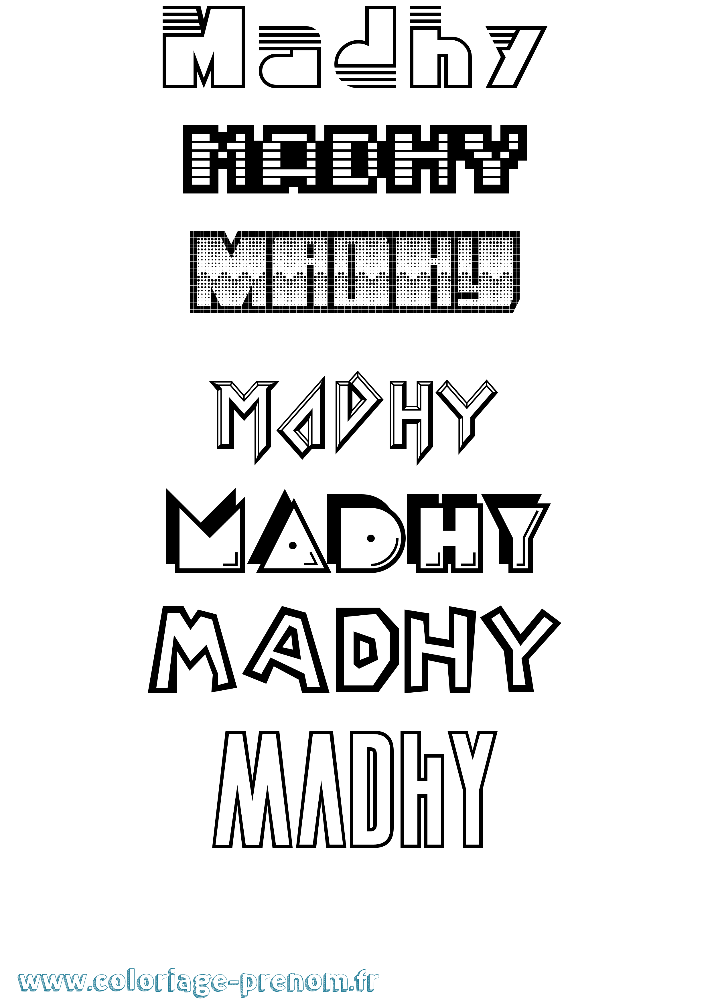 Coloriage Madhy Jeux Vidéos Coloriage prénom Madhy Jeux Vidéos