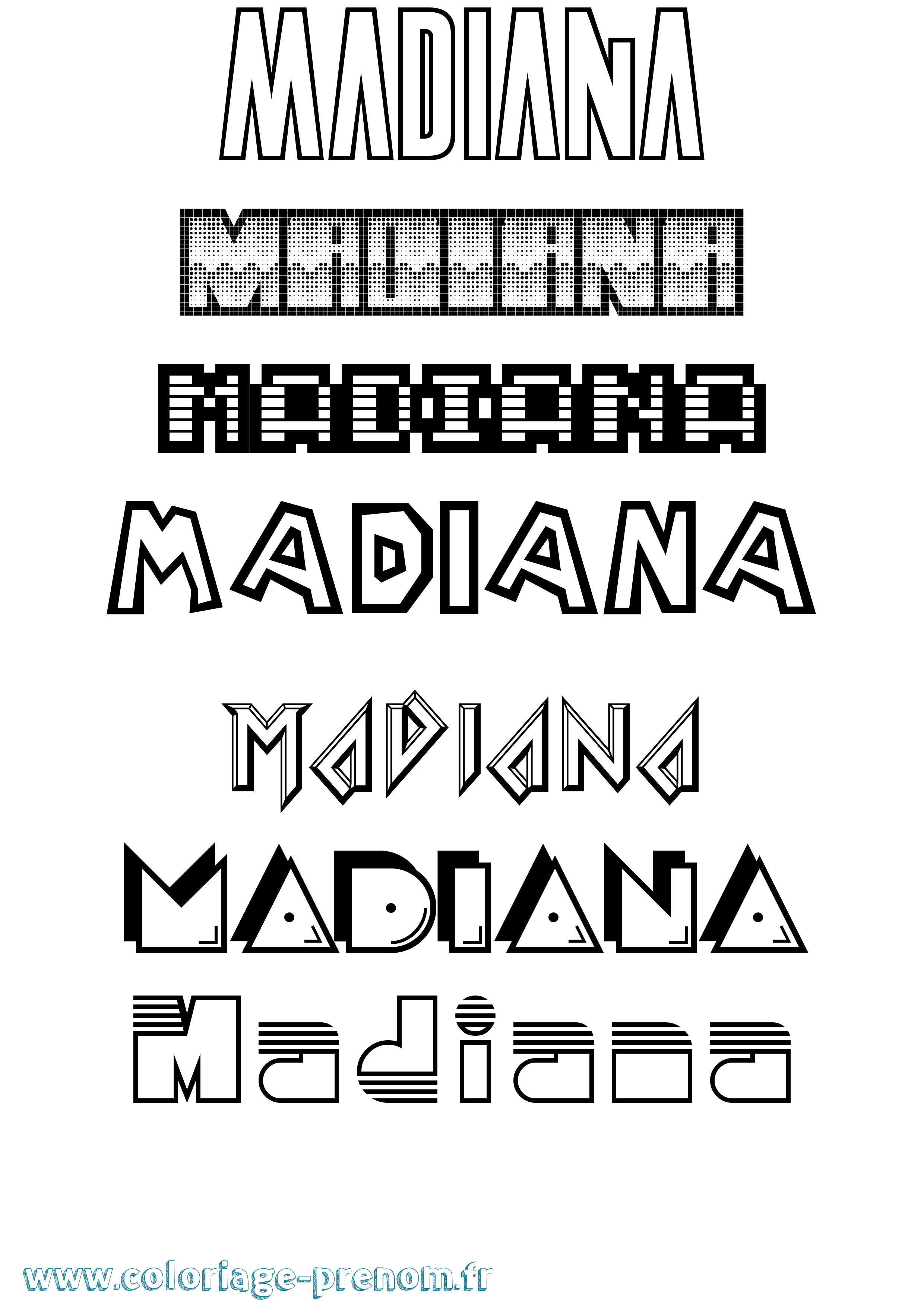 Coloriage Madiana Jeux Vidéos Coloriage prénom Madiana Jeux Vidéos