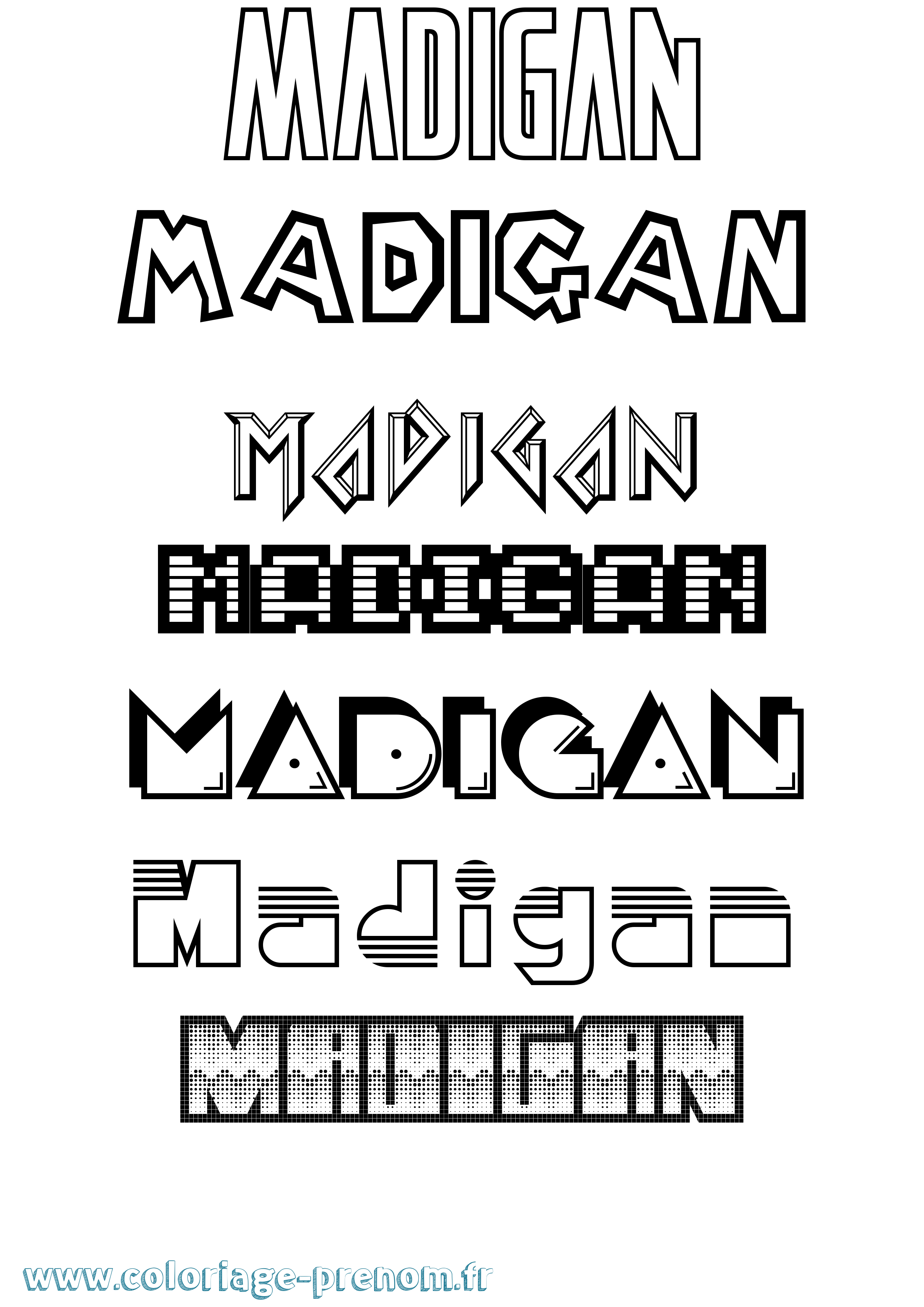 Coloriage Madigan Jeux Vidéos Coloriage prénom Madigan Jeux Vidéos