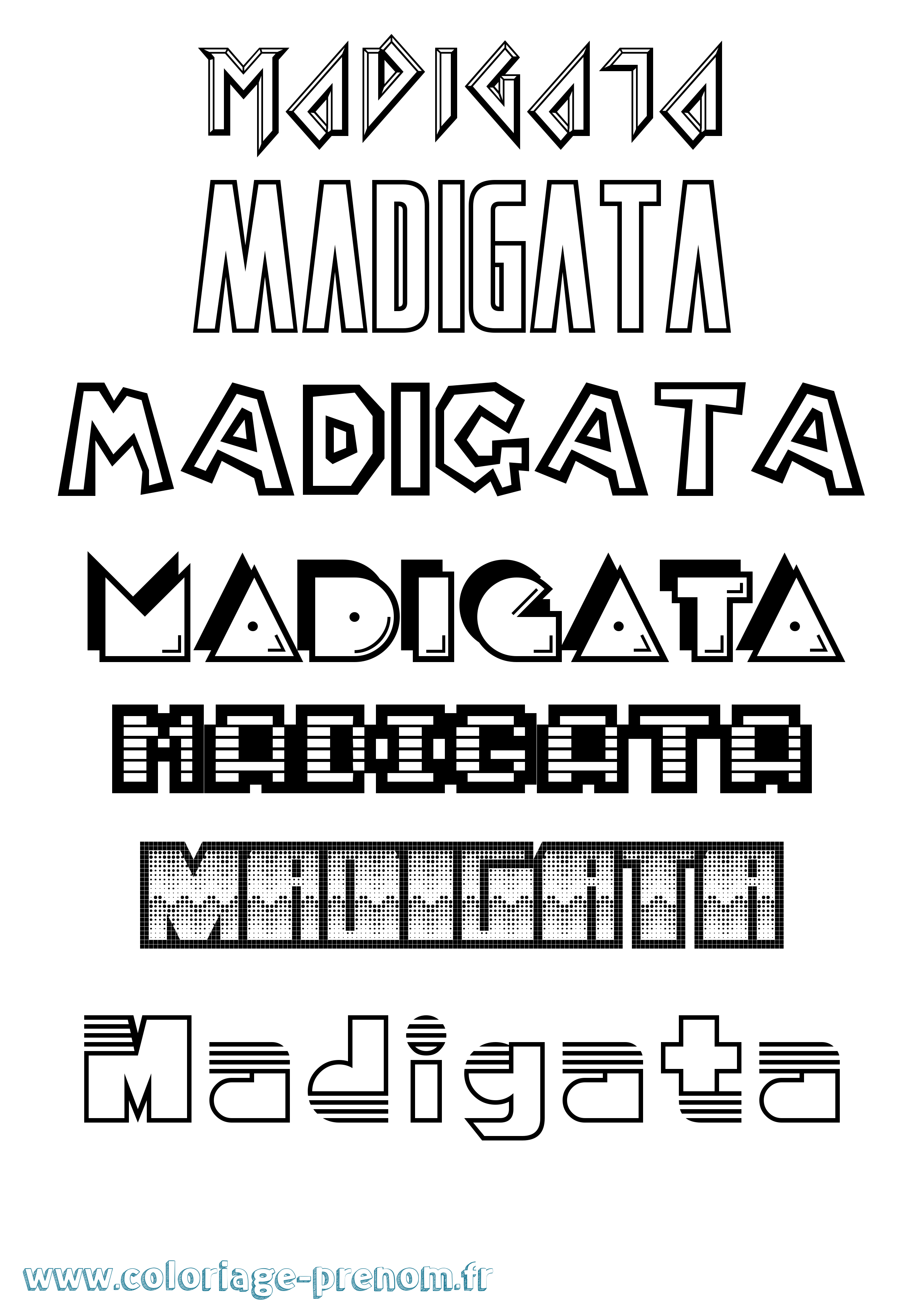 Coloriage Madigata Jeux Vidéos Coloriage prénom Madigata Jeux Vidéos