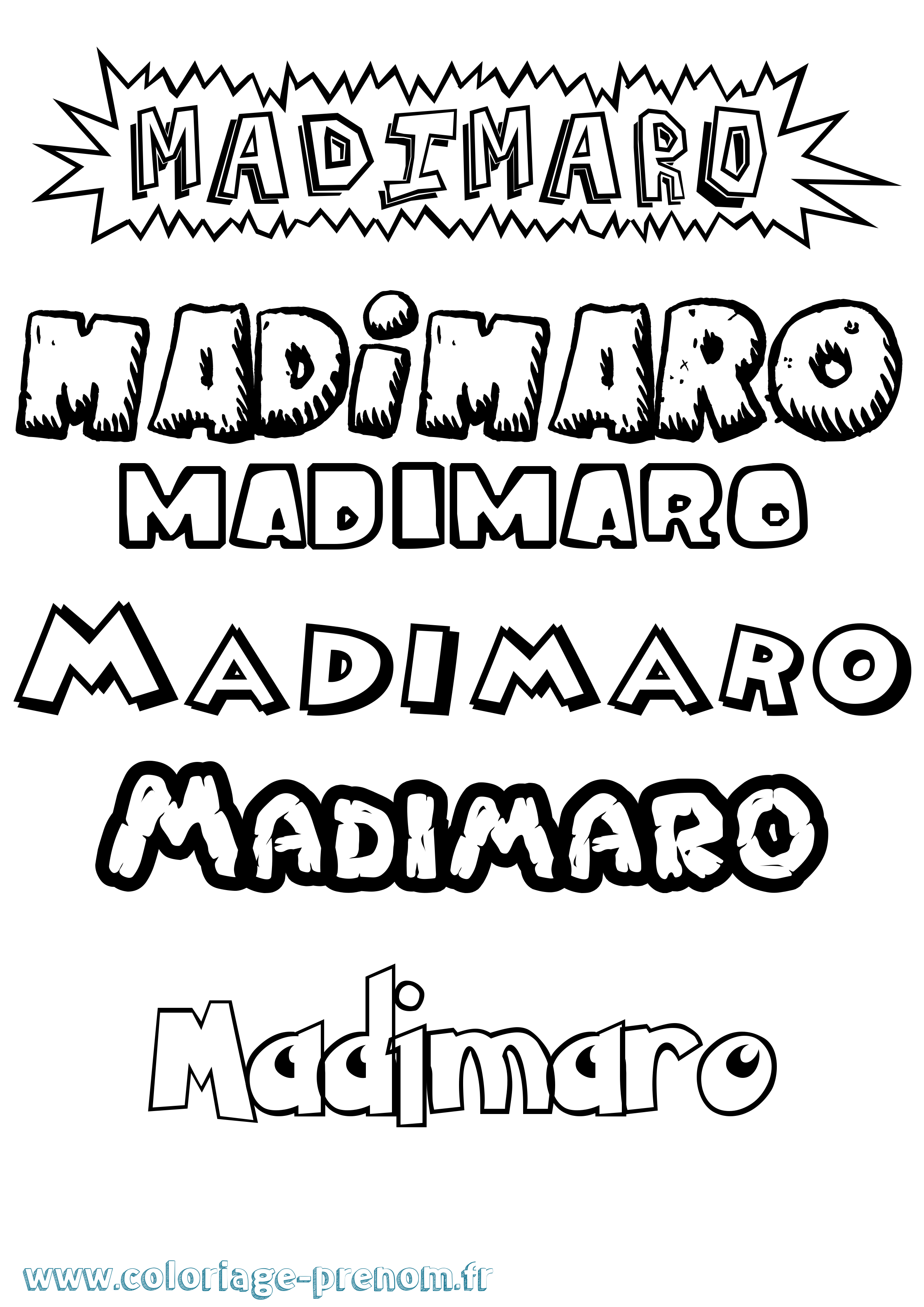 Coloriage Madimaro Dessin Animé Coloriage prénom Madimaro Dessin Animé