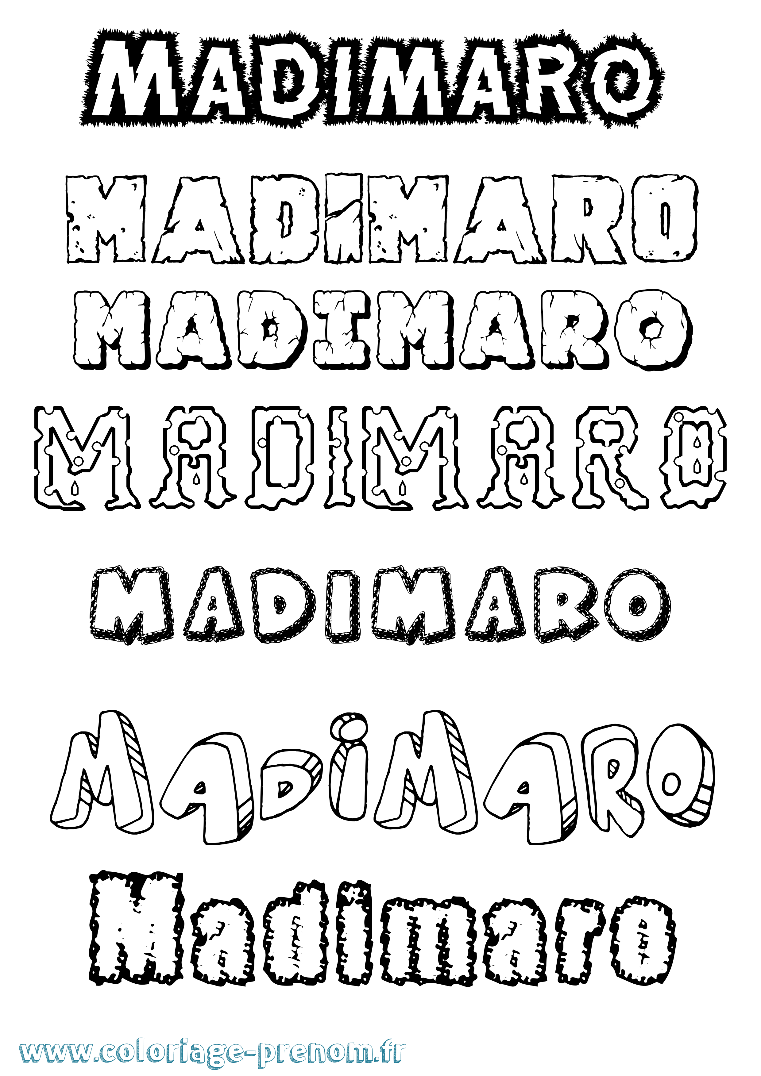 Coloriage Madimaro Destructuré Coloriage prénom Madimaro Destructuré