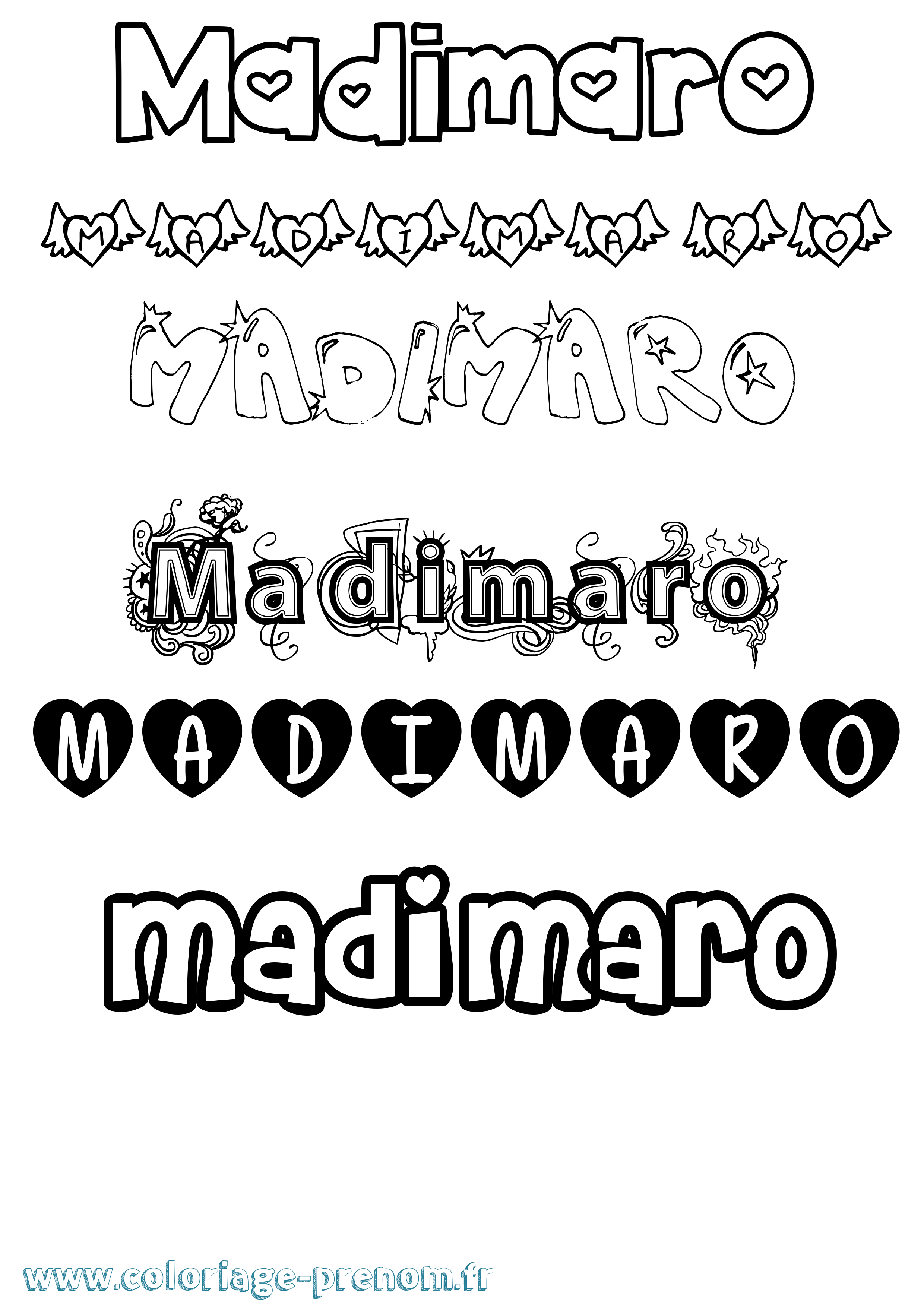 Coloriage Madimaro Girly Coloriage prénom Madimaro Girly