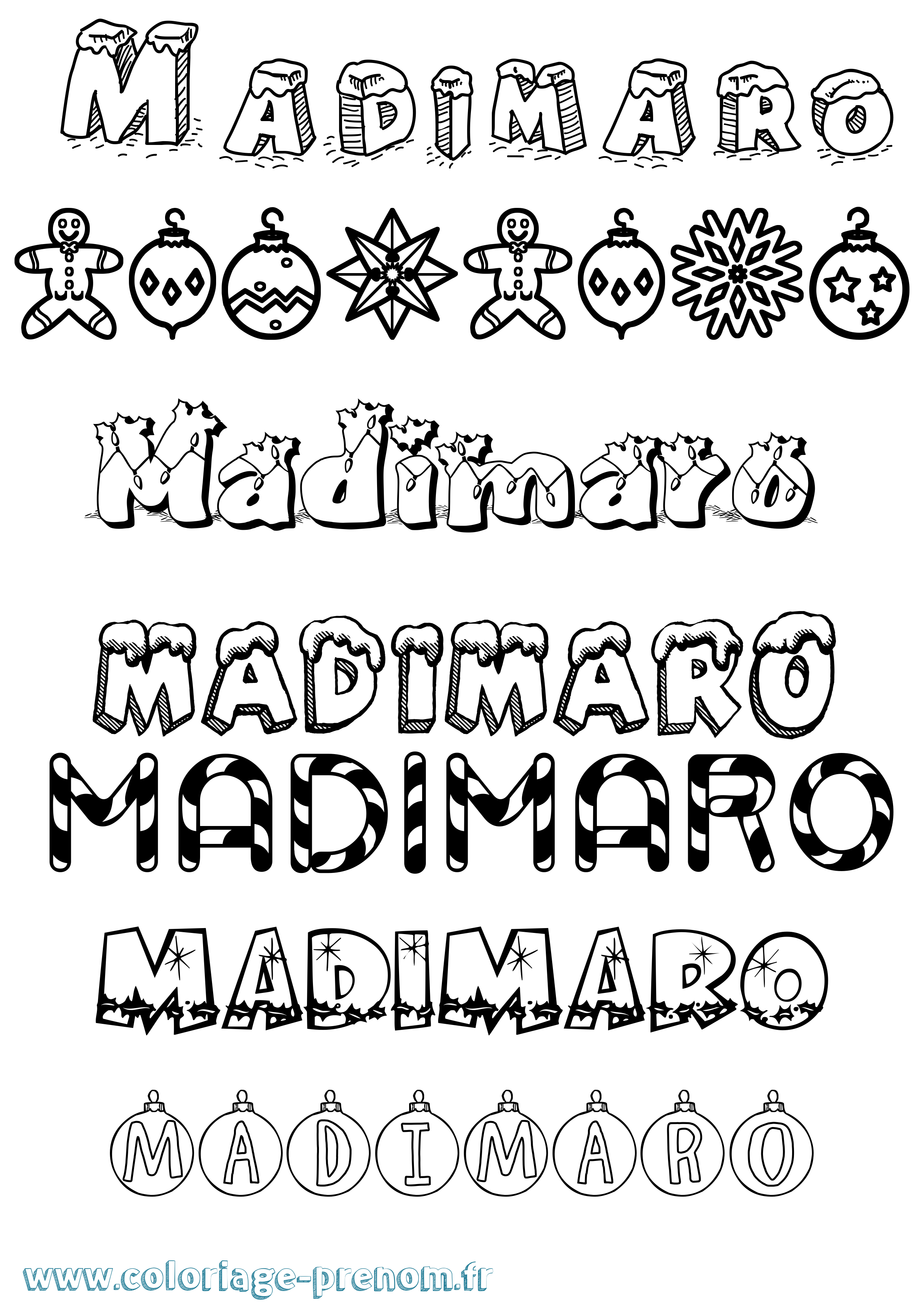 Coloriage Madimaro Noël Coloriage prénom Madimaro Noël