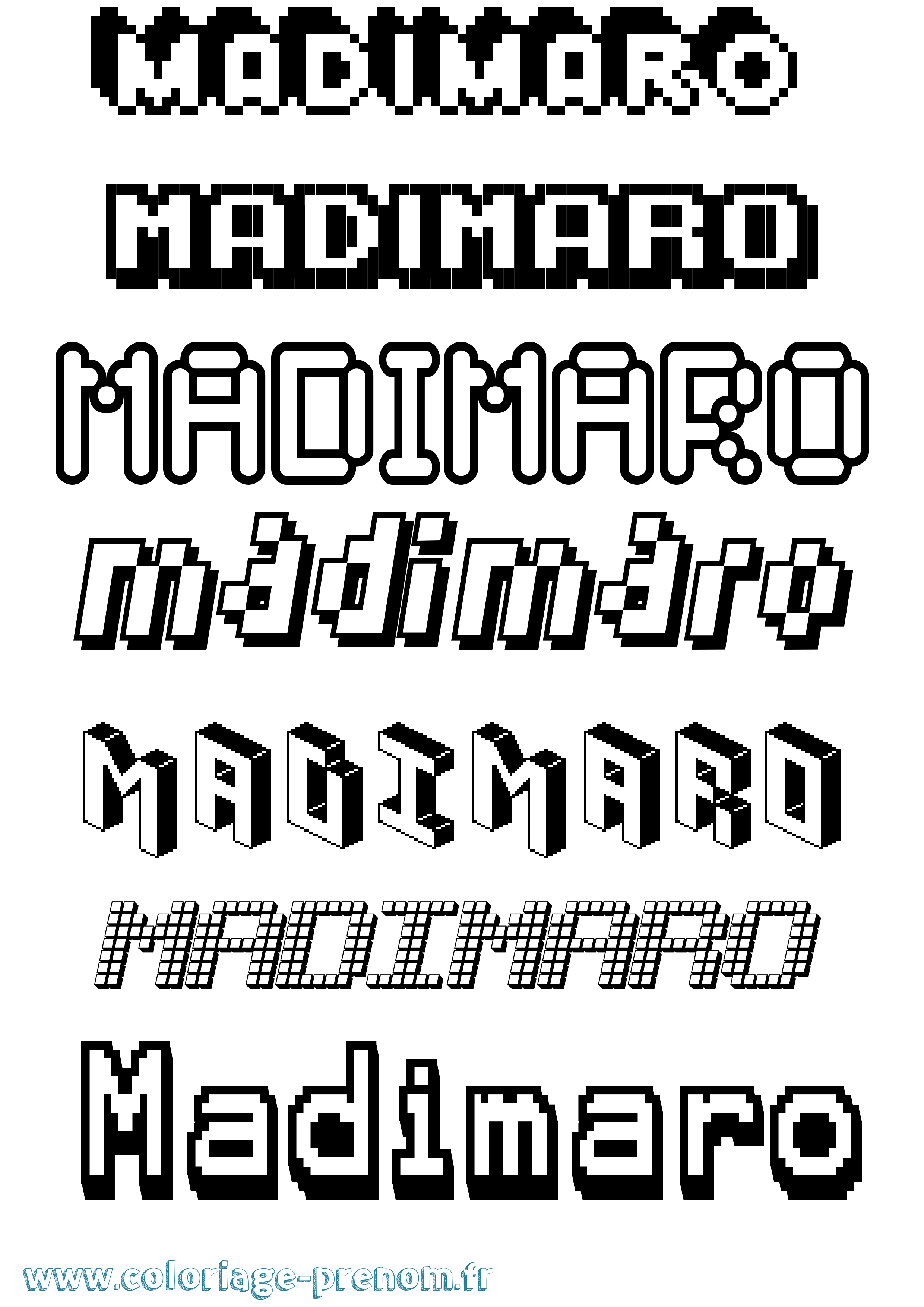 Coloriage Madimaro Pixel Coloriage prénom Madimaro Pixel