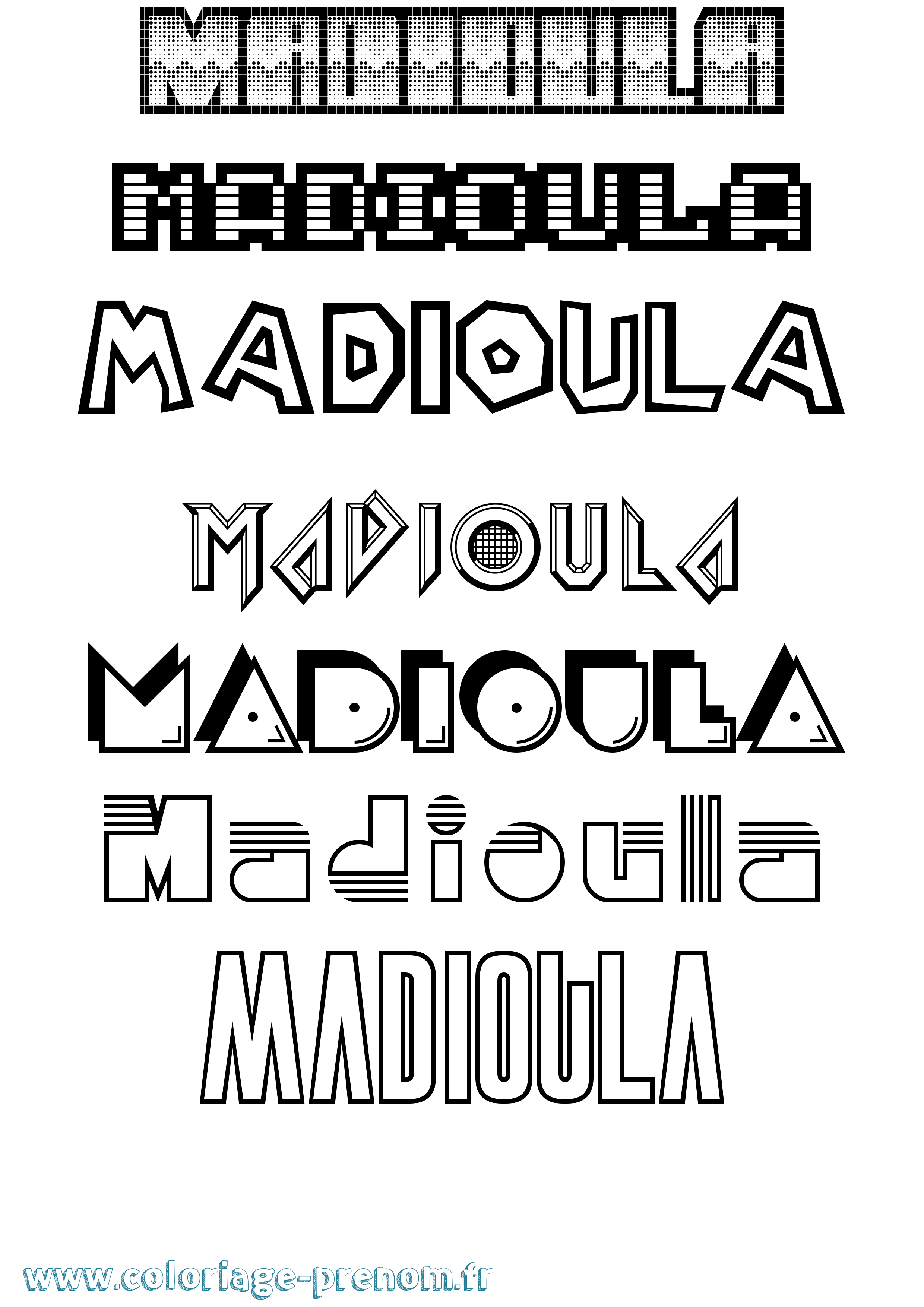 Coloriage prénom Madioula Jeux Vidéos
