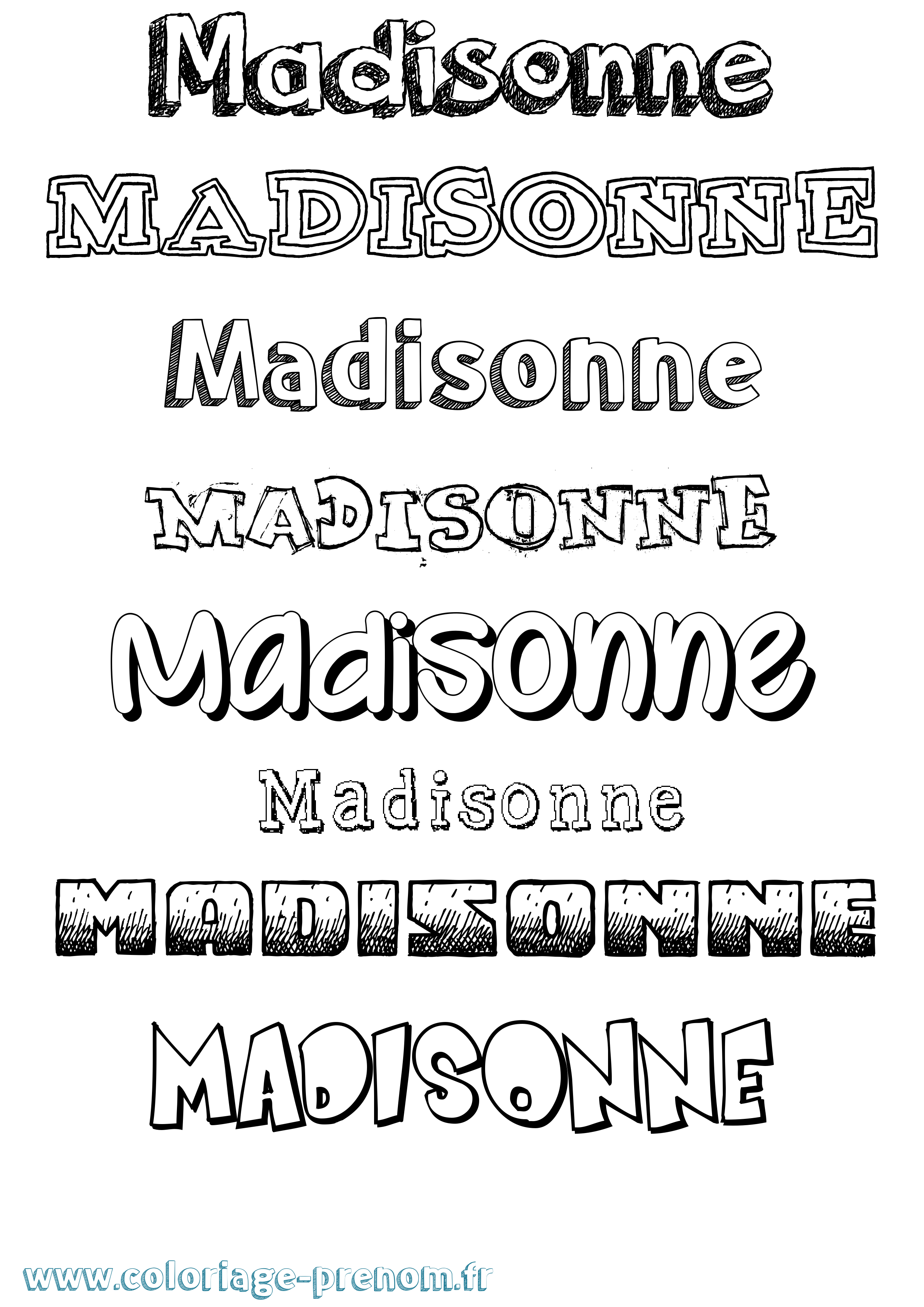 Coloriage Madisonne Dessiné Coloriage prénom Madisonne Dessiné
