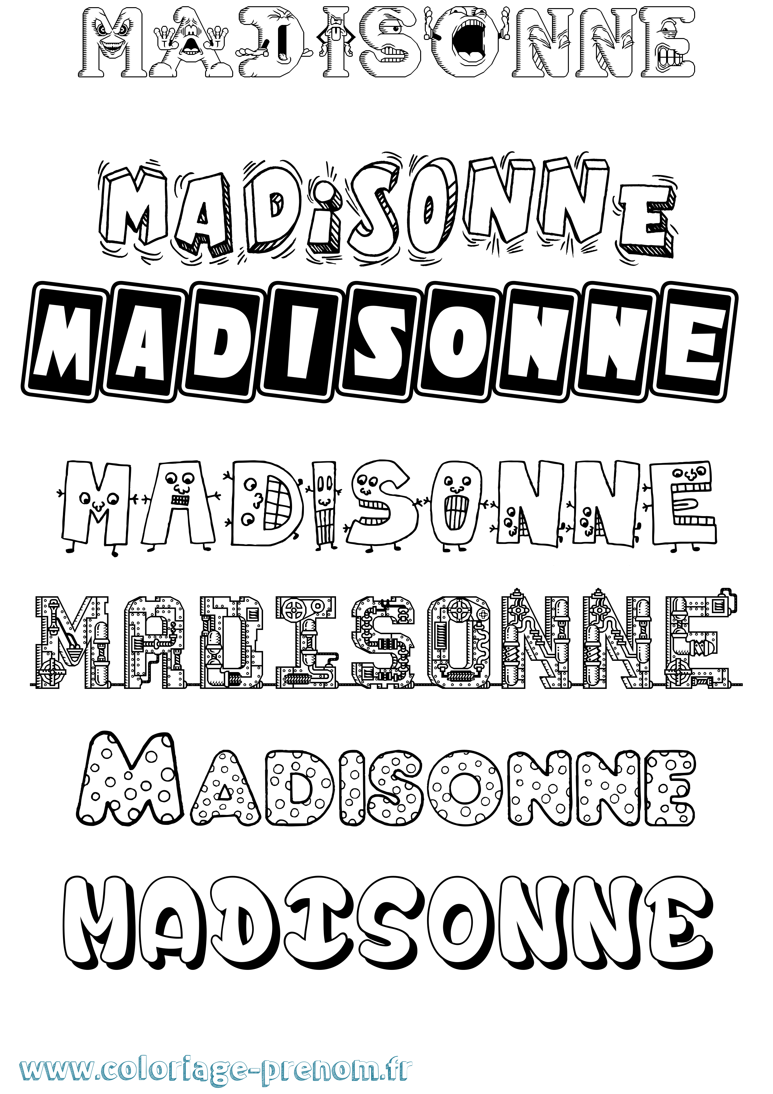Coloriage Madisonne Fun Coloriage prénom Madisonne Fun