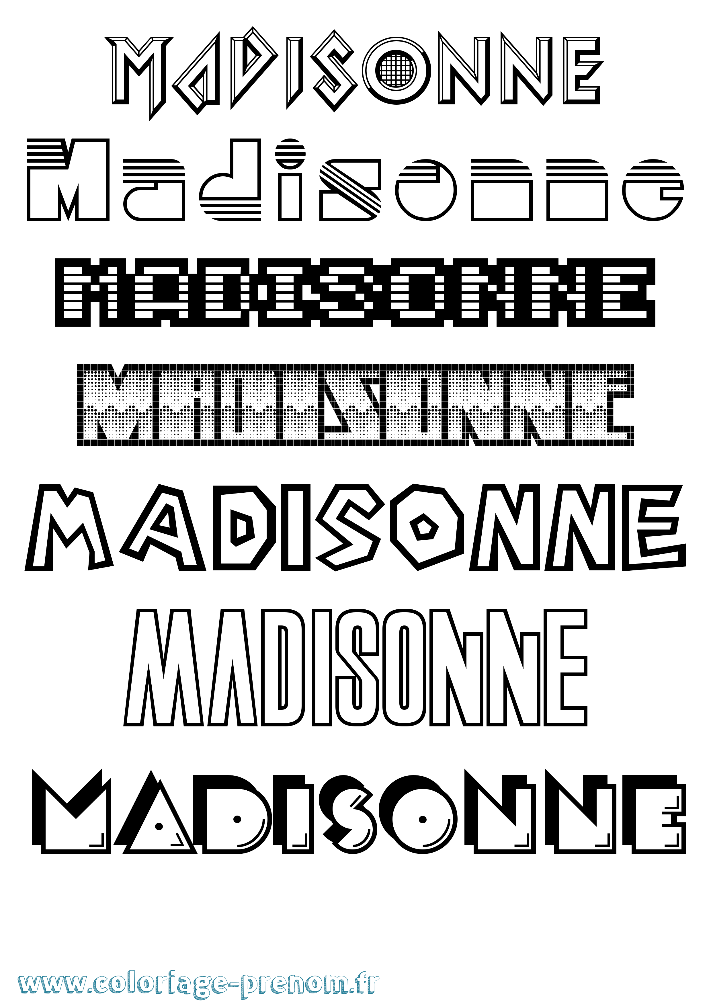 Coloriage Madisonne Jeux Vidéos Coloriage prénom Madisonne Jeux Vidéos