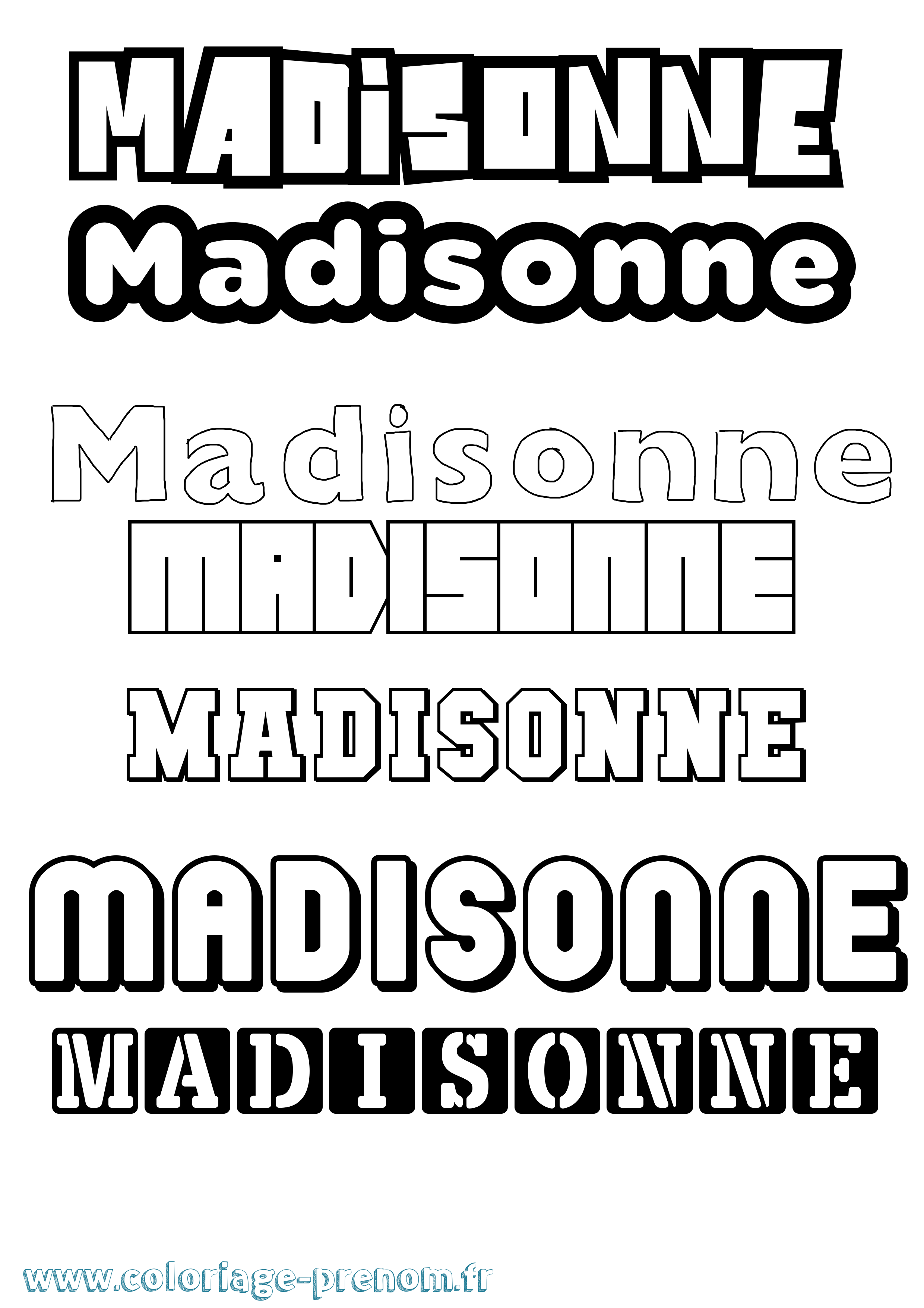 Coloriage Madisonne Simple Coloriage prénom Madisonne Simple