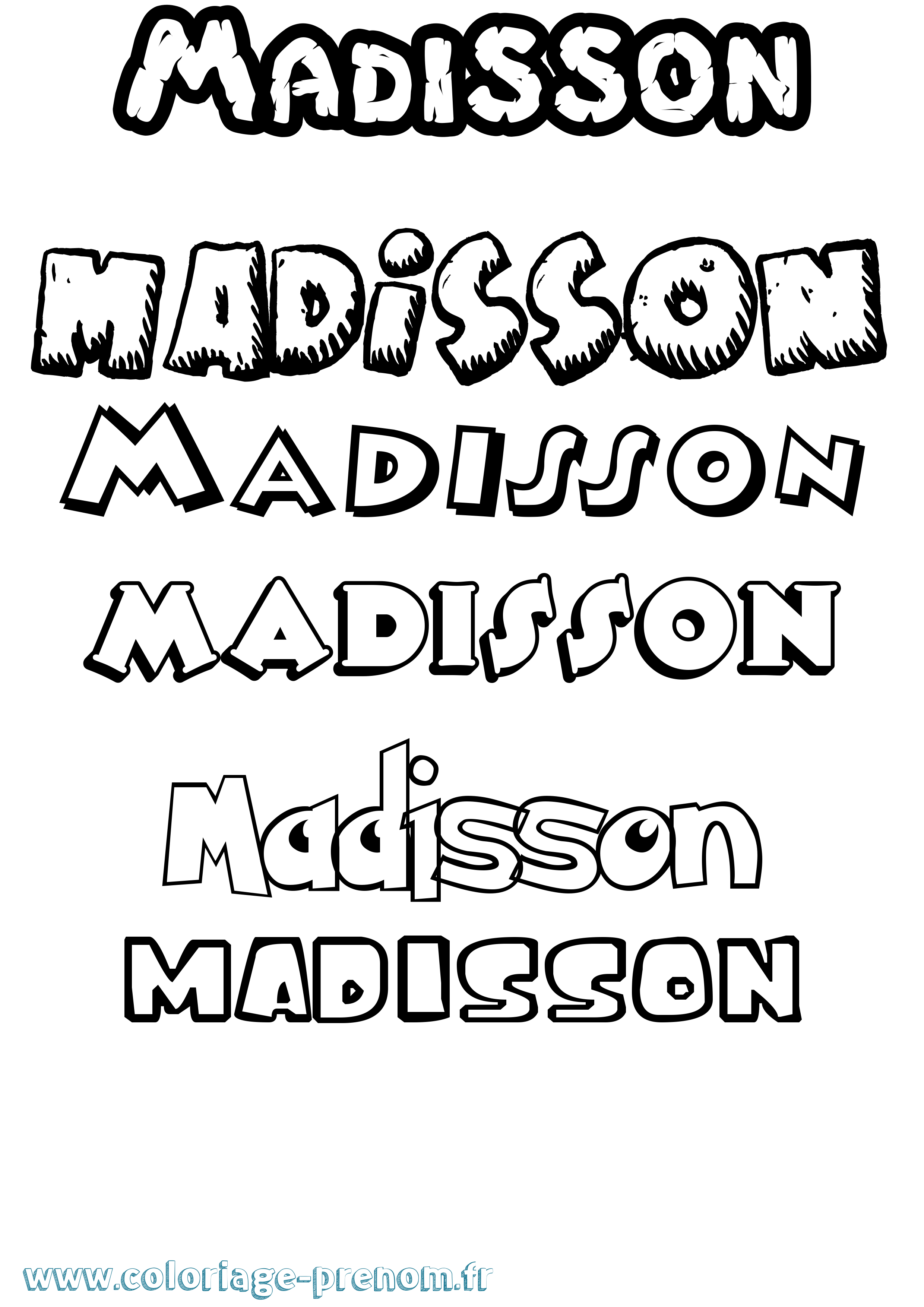 Coloriage Madisson Dessin Animé Coloriage prénom Madisson Dessin Animé