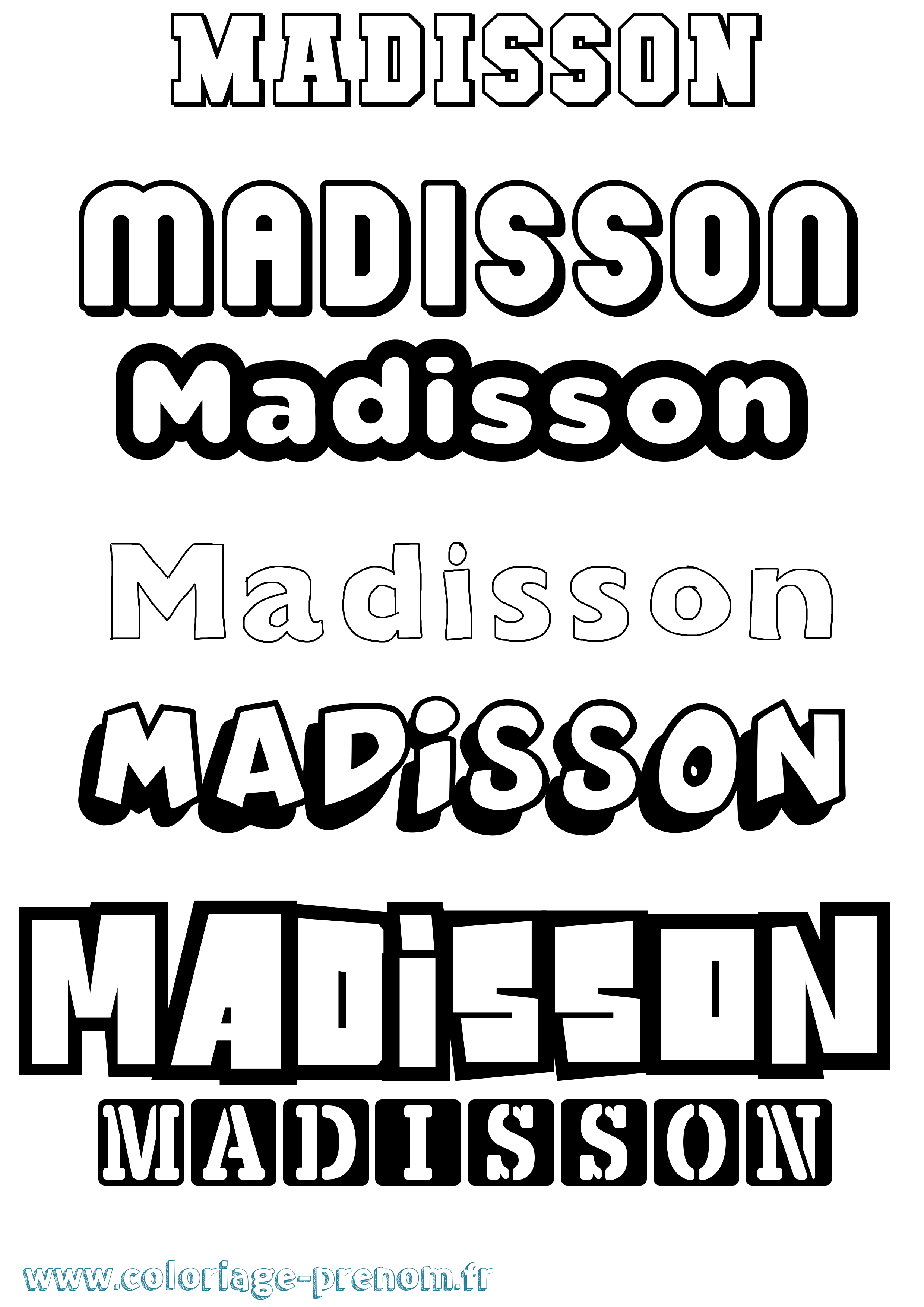 Coloriage prénom Madisson Simple
