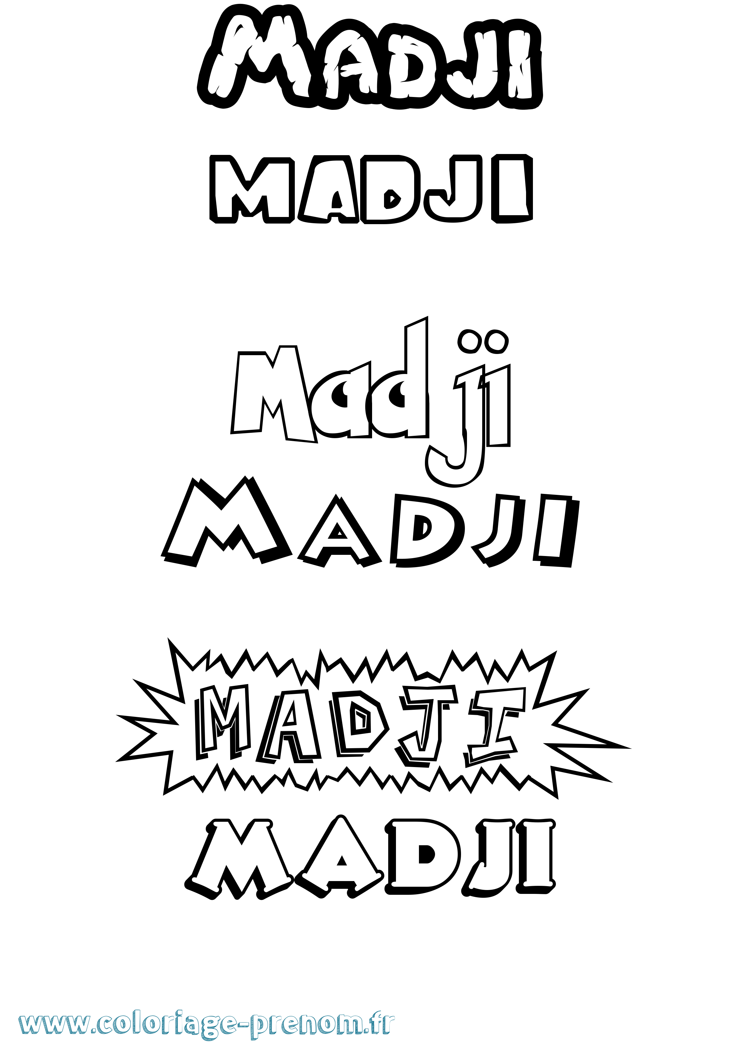 Coloriage prénom Madji Dessin Animé