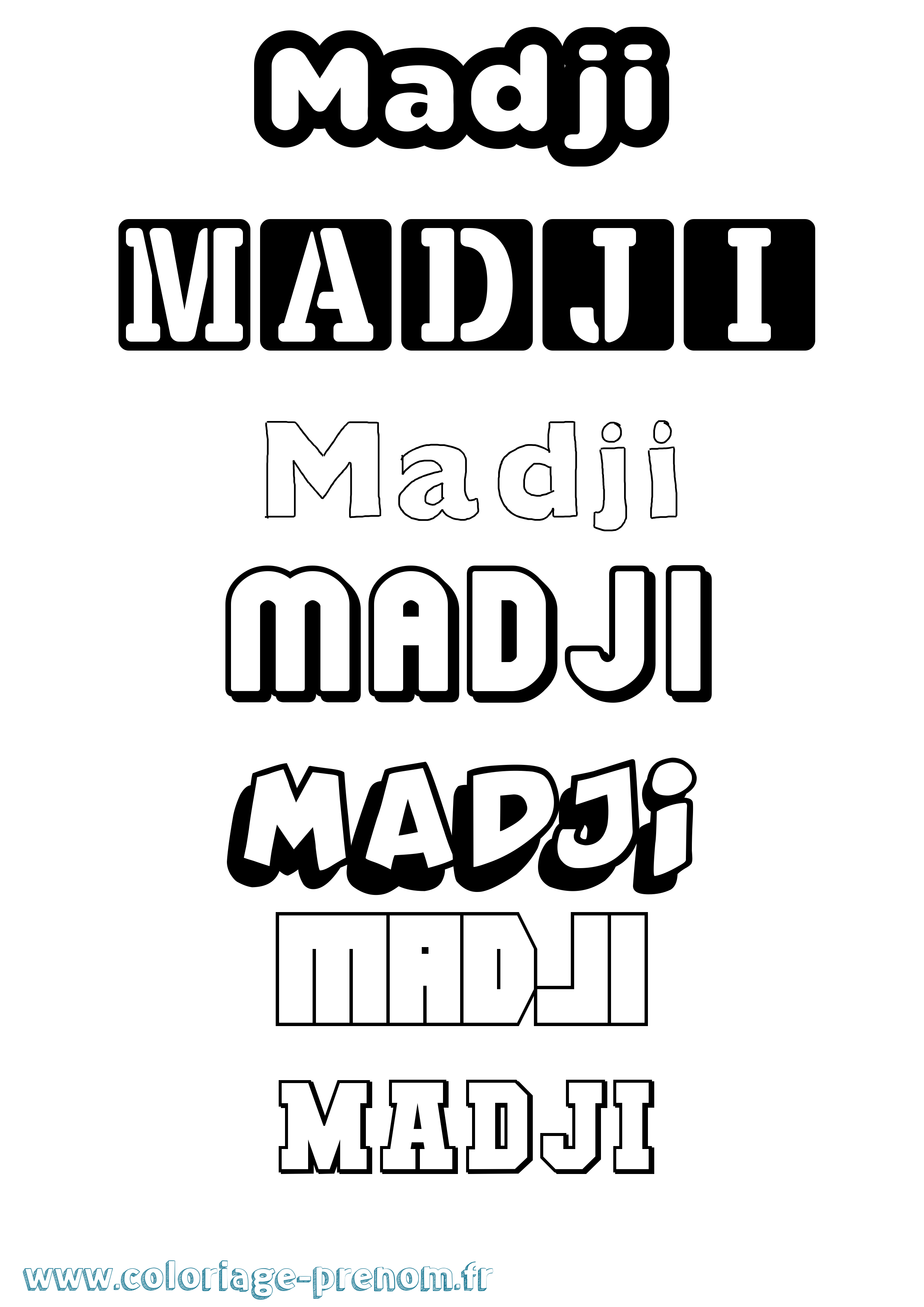 Coloriage prénom Madji Simple