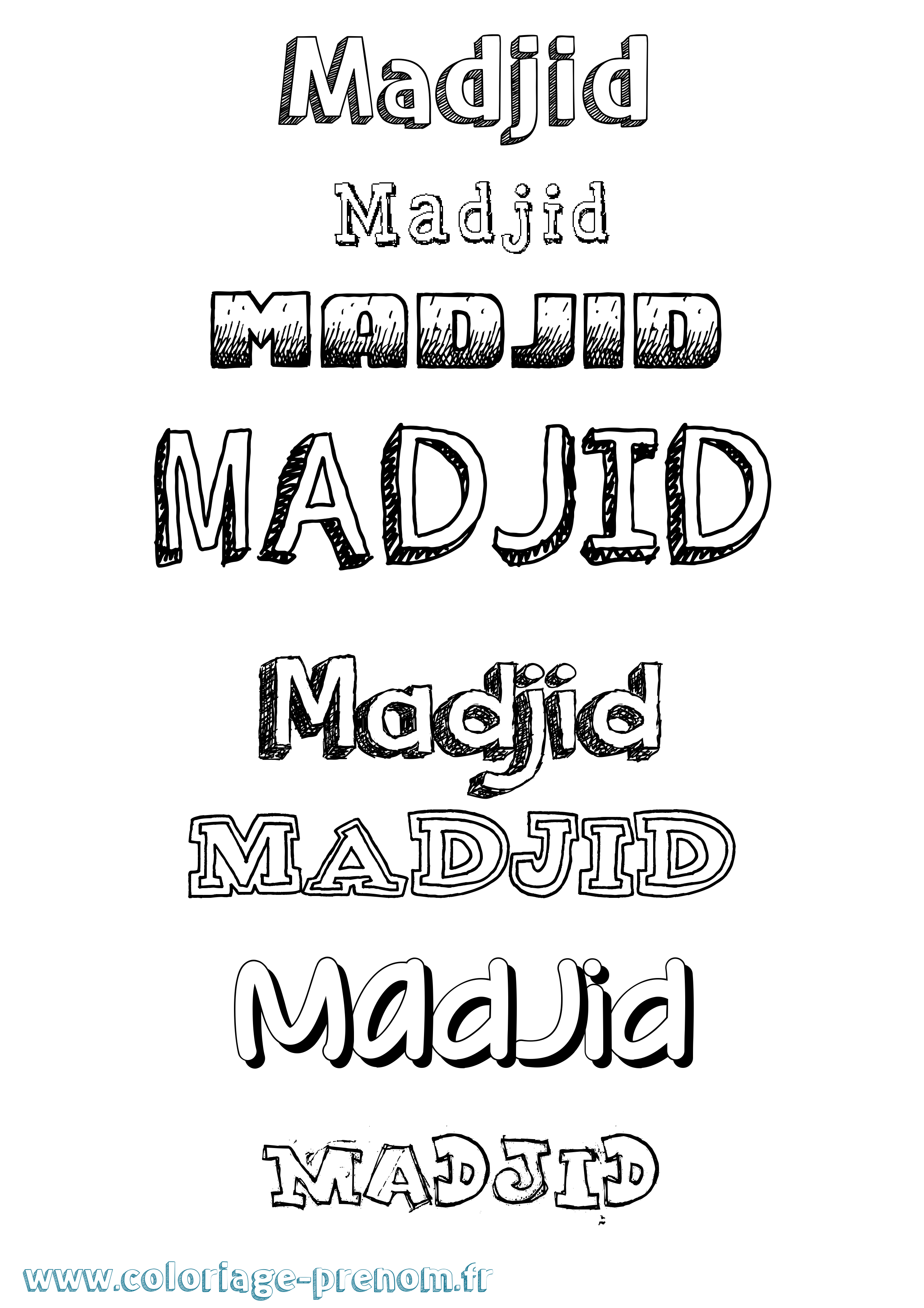 Coloriage Madjid Dessiné Coloriage prénom Madjid Dessiné