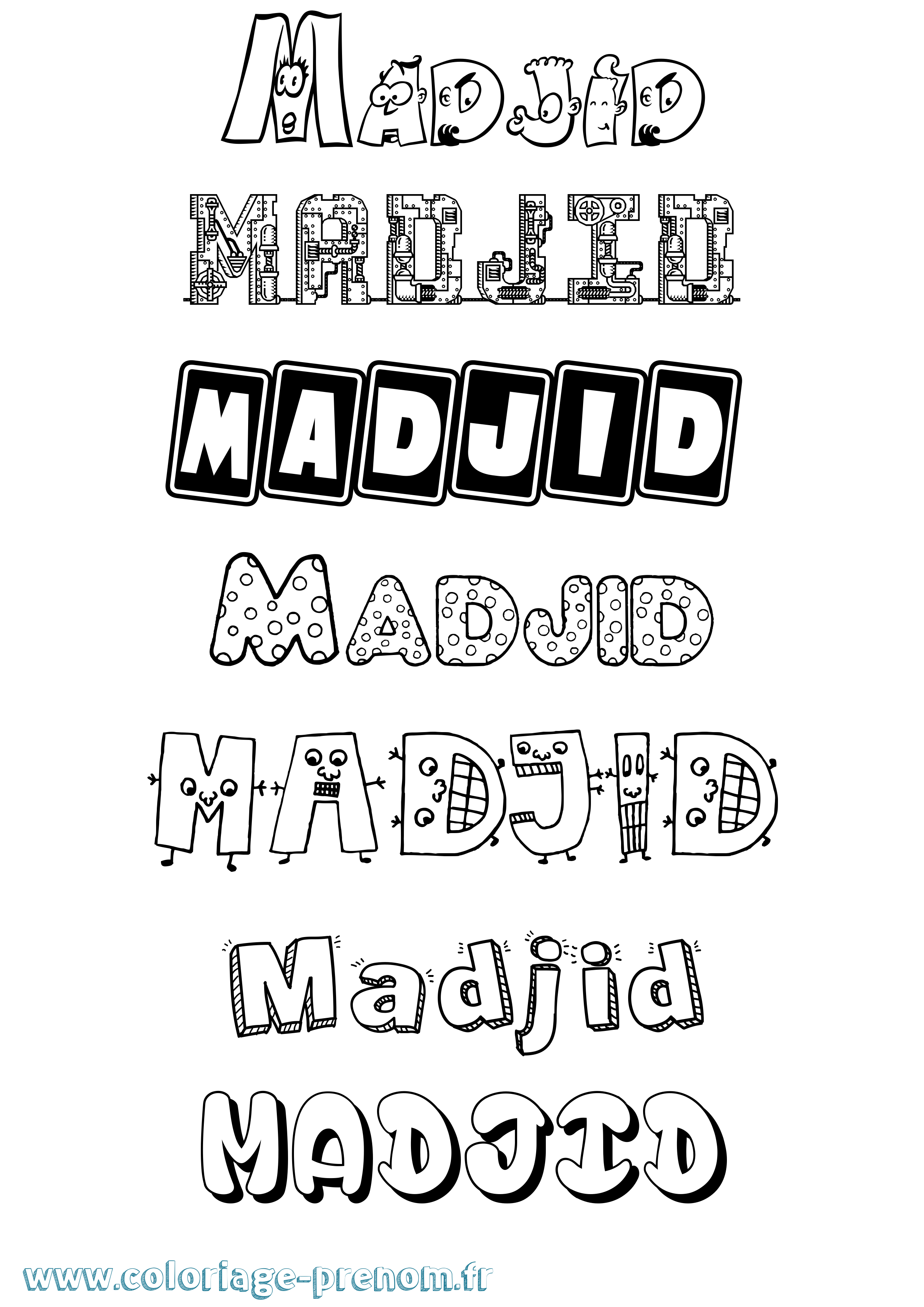 Coloriage Madjid Fun Coloriage prénom Madjid Fun