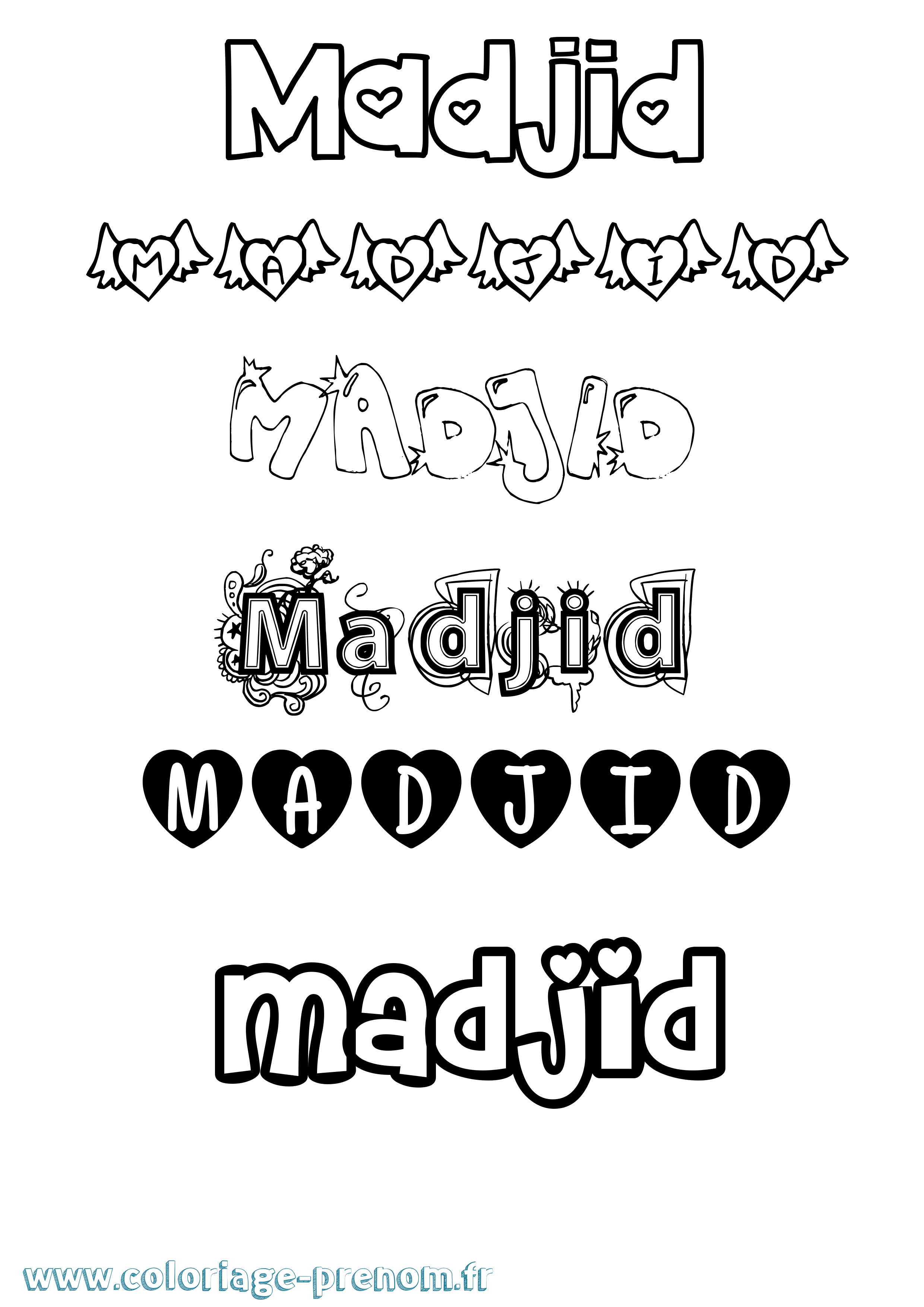 Coloriage Madjid Girly Coloriage prénom Madjid Girly