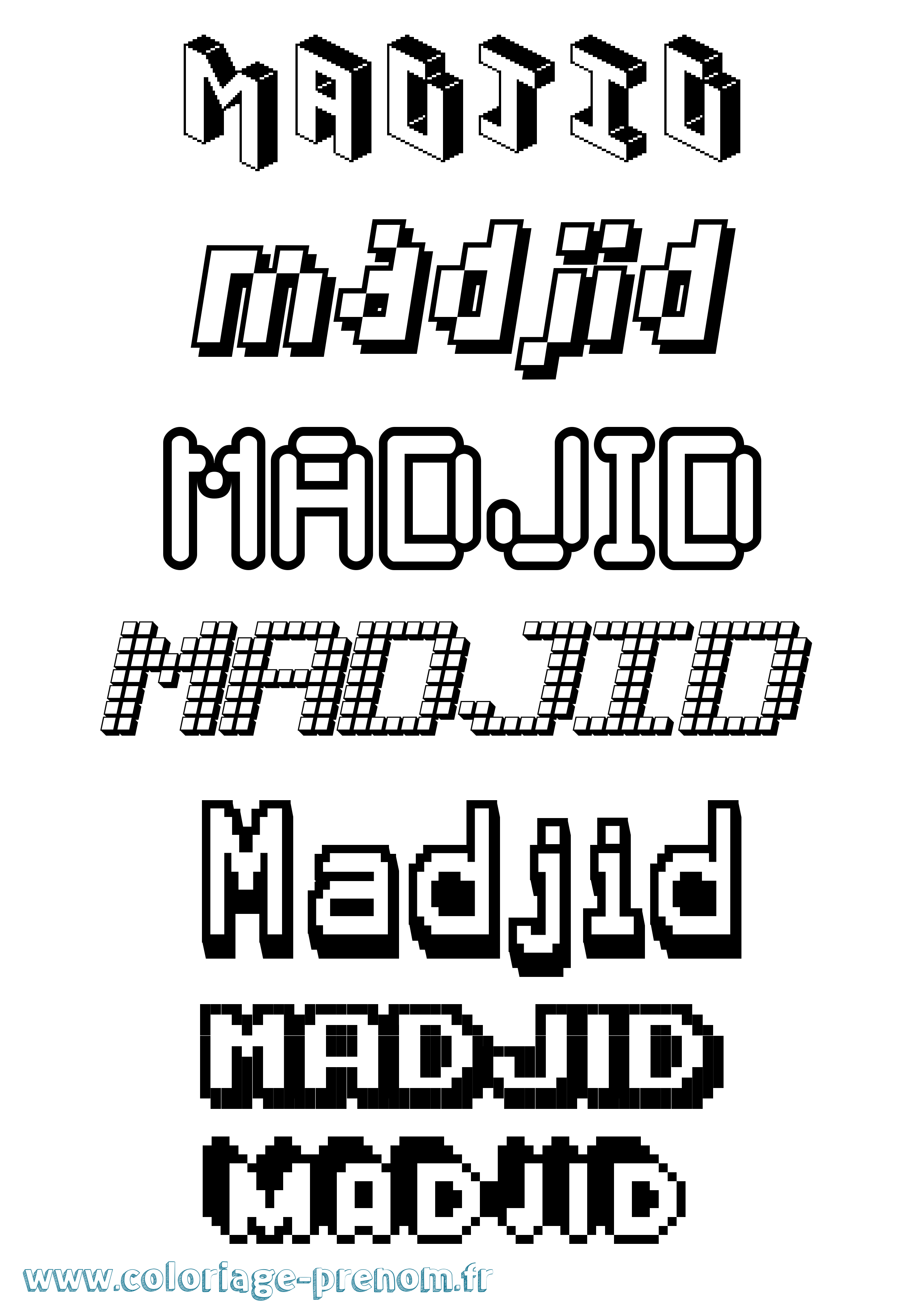 Coloriage Madjid Pixel Coloriage prénom Madjid Pixel