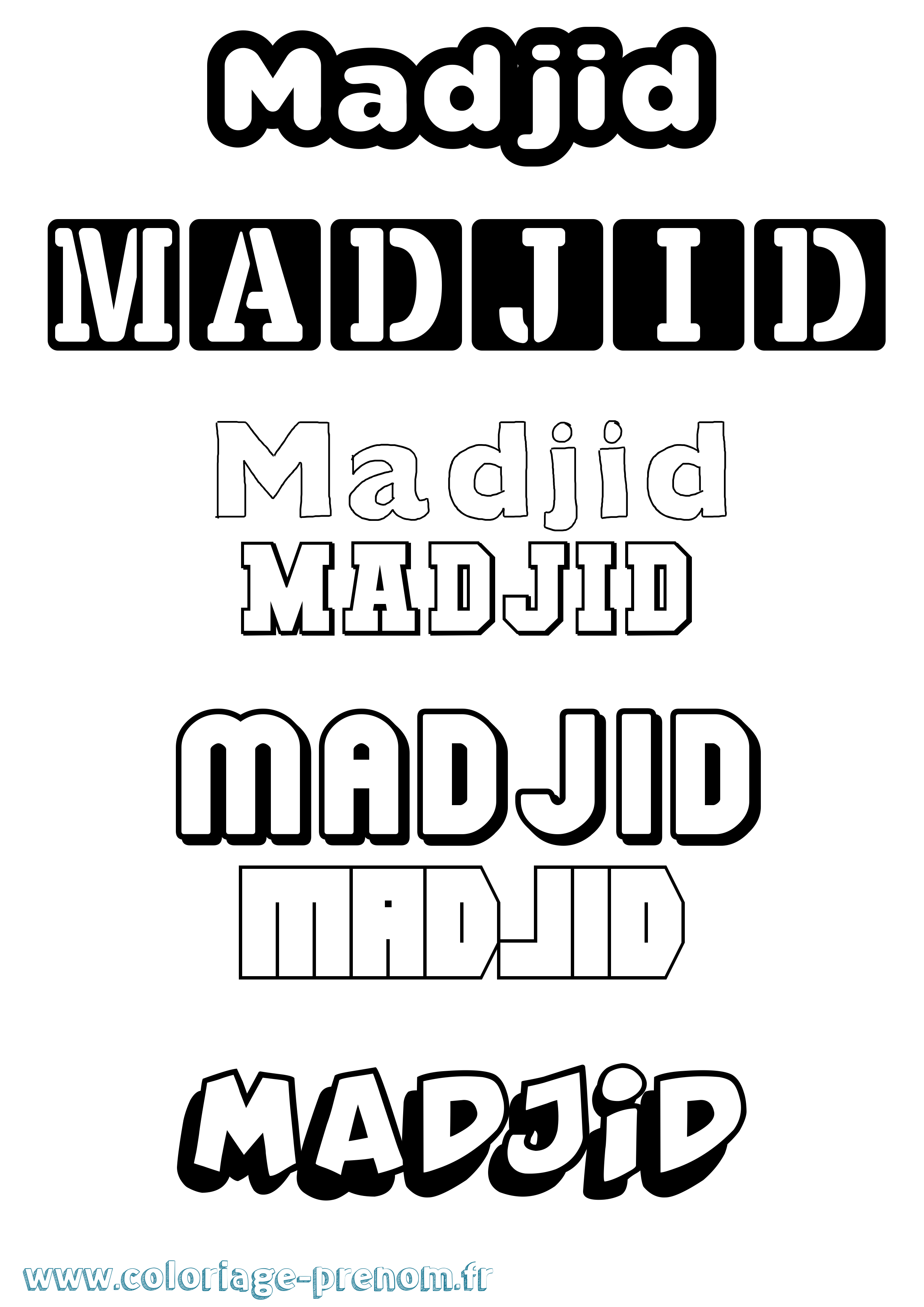 Coloriage Madjid Simple Coloriage prénom Madjid Simple