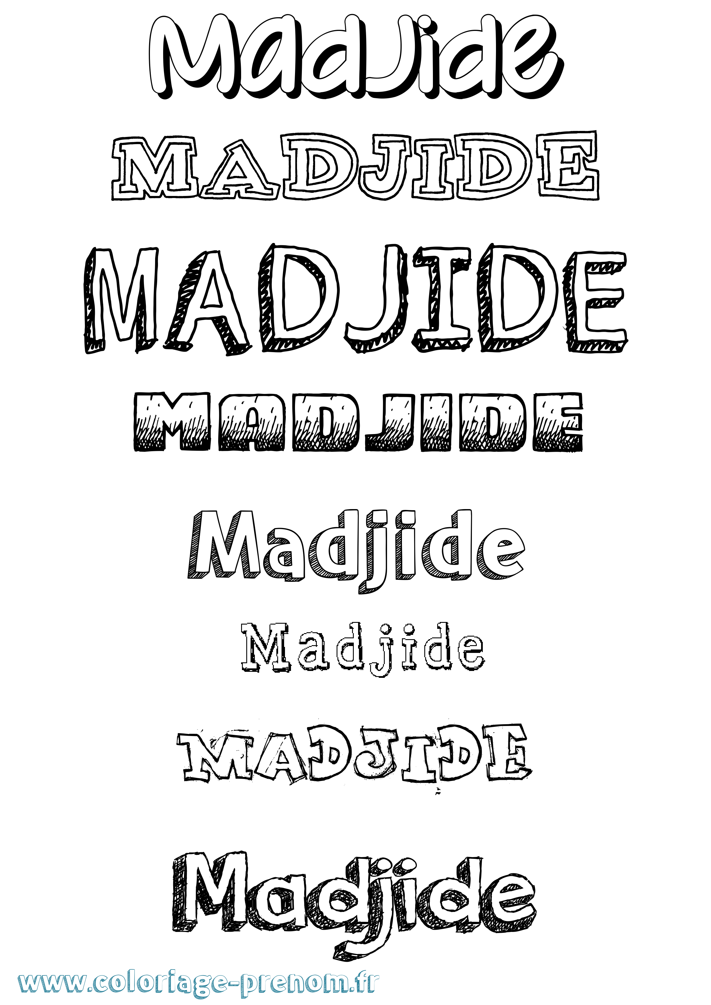 Coloriage prénom Madjide Dessiné