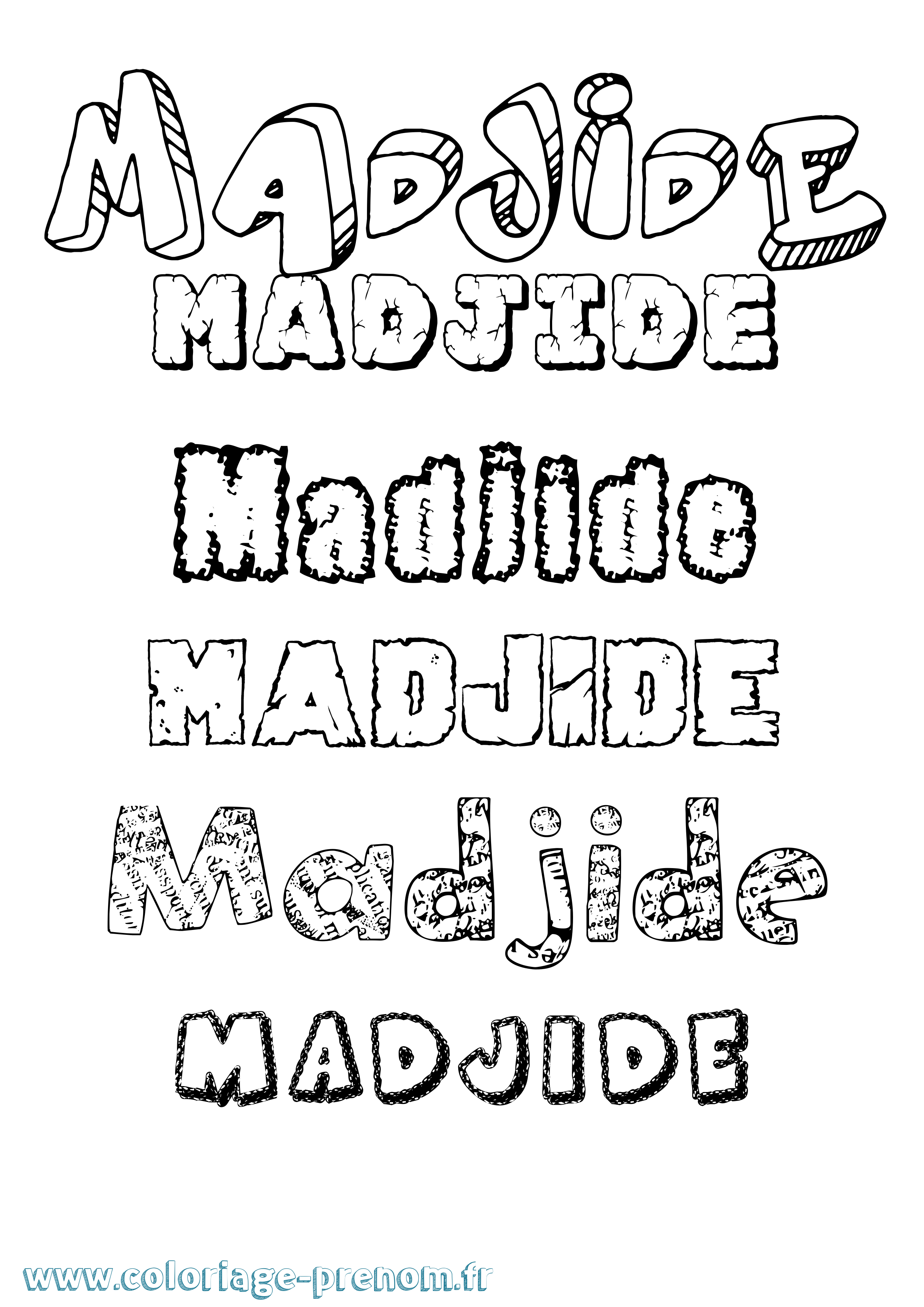 Coloriage prénom Madjide Destructuré