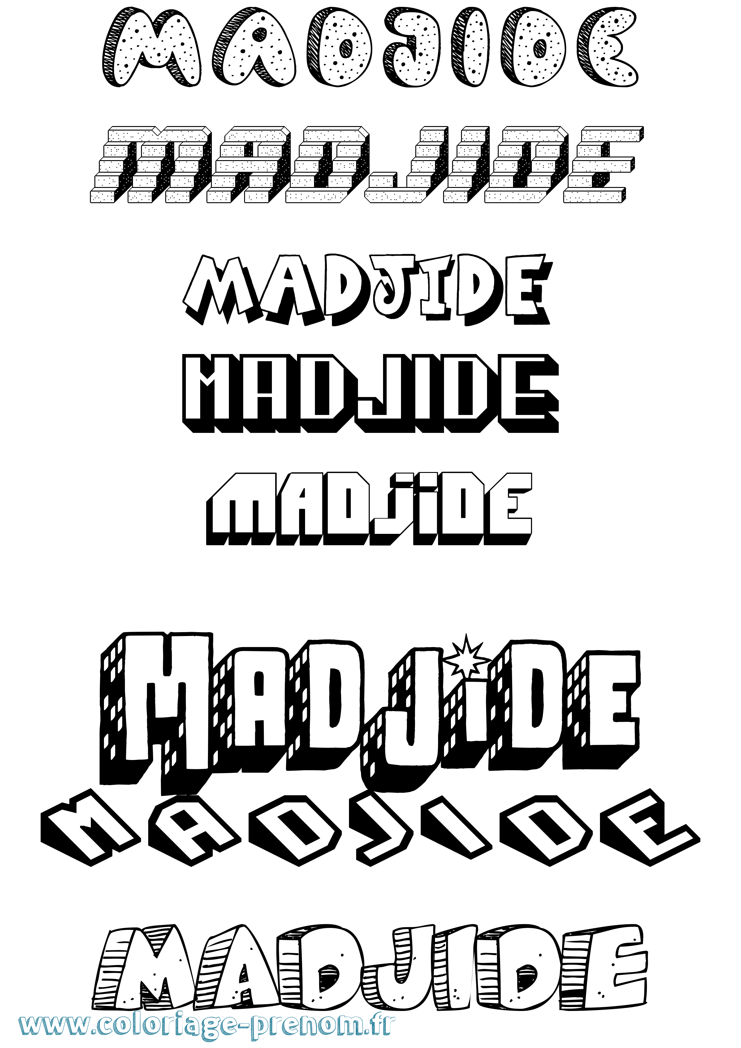 Coloriage prénom Madjide Effet 3D