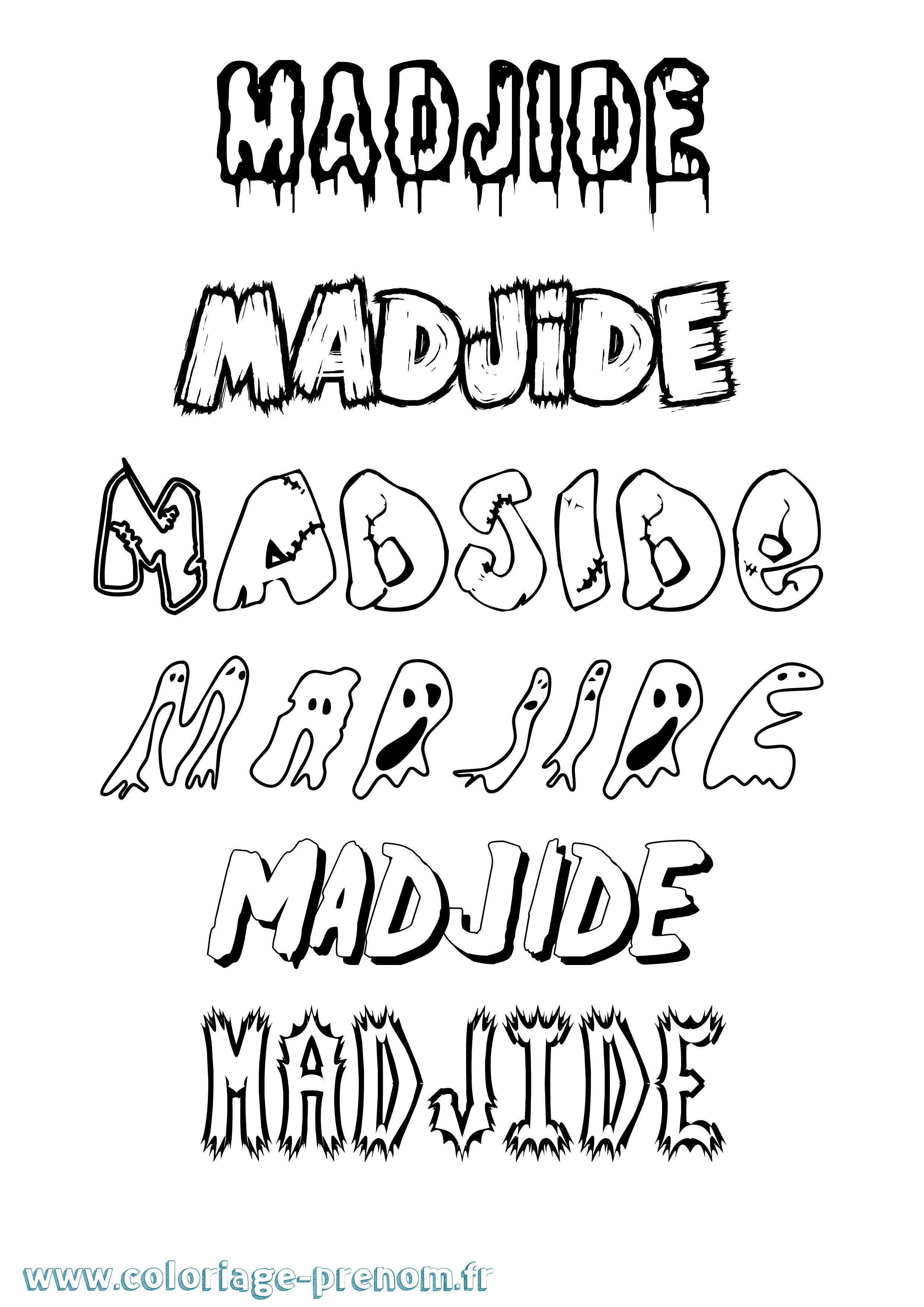 Coloriage prénom Madjide Frisson