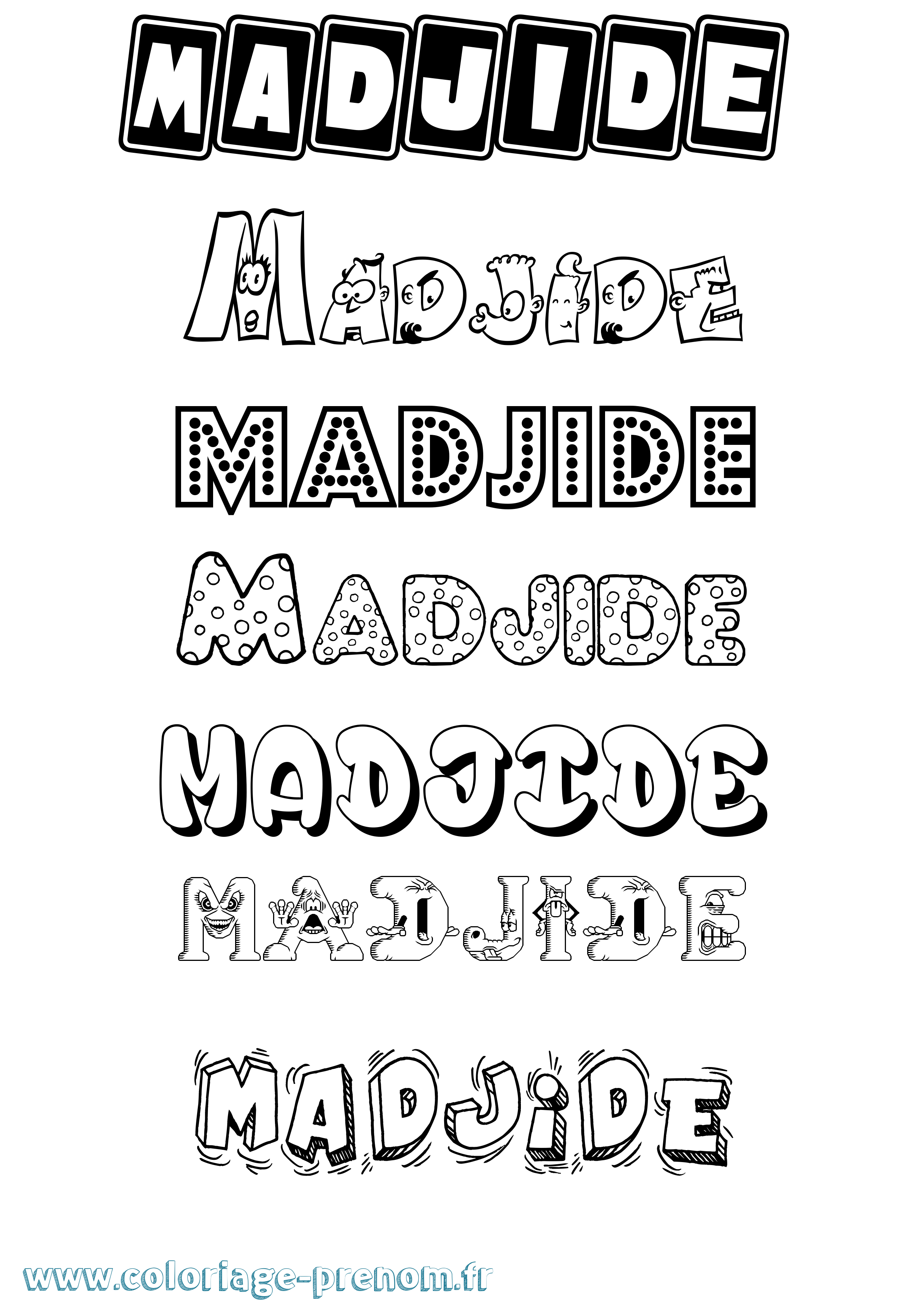 Coloriage prénom Madjide Fun