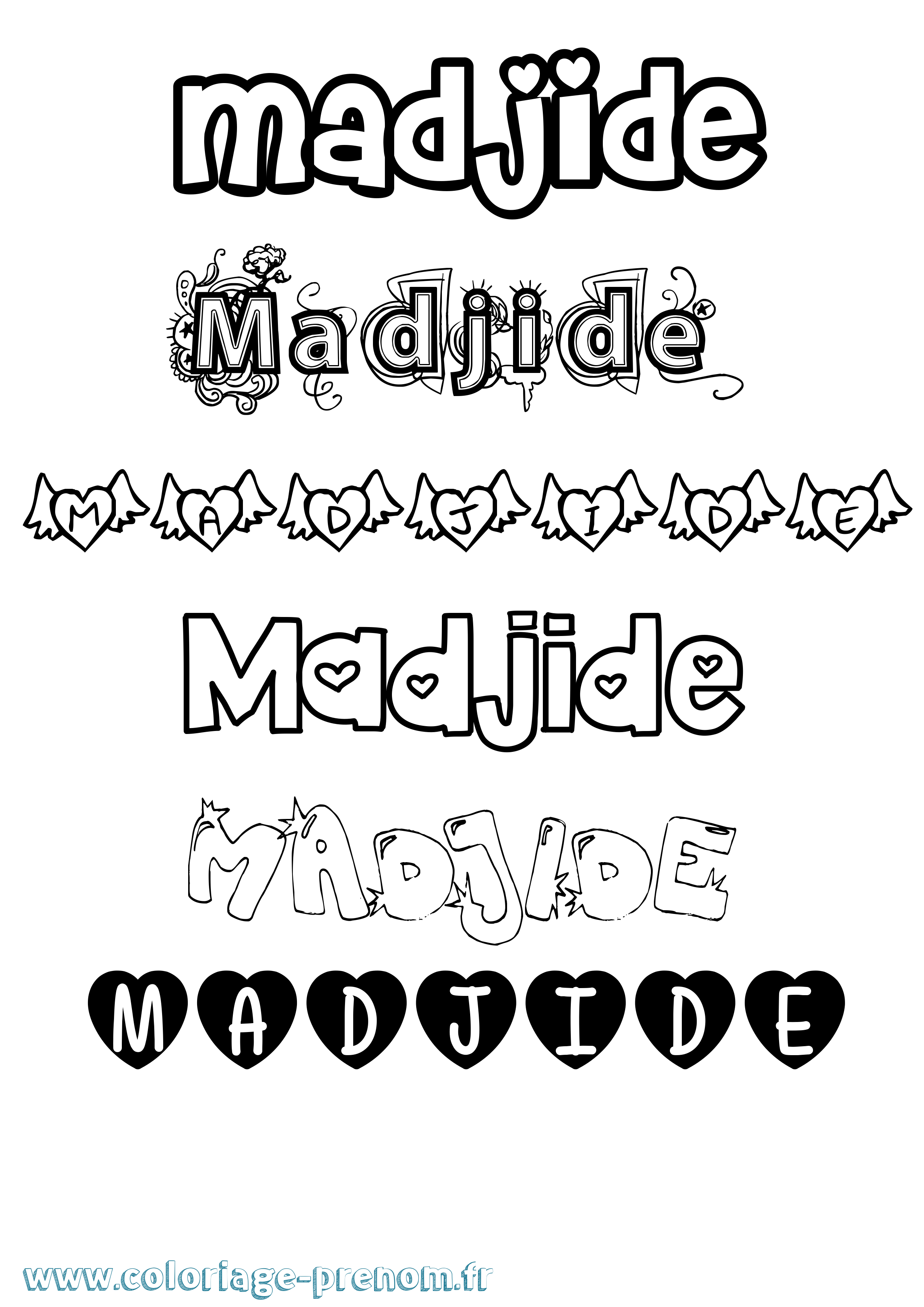 Coloriage prénom Madjide Girly