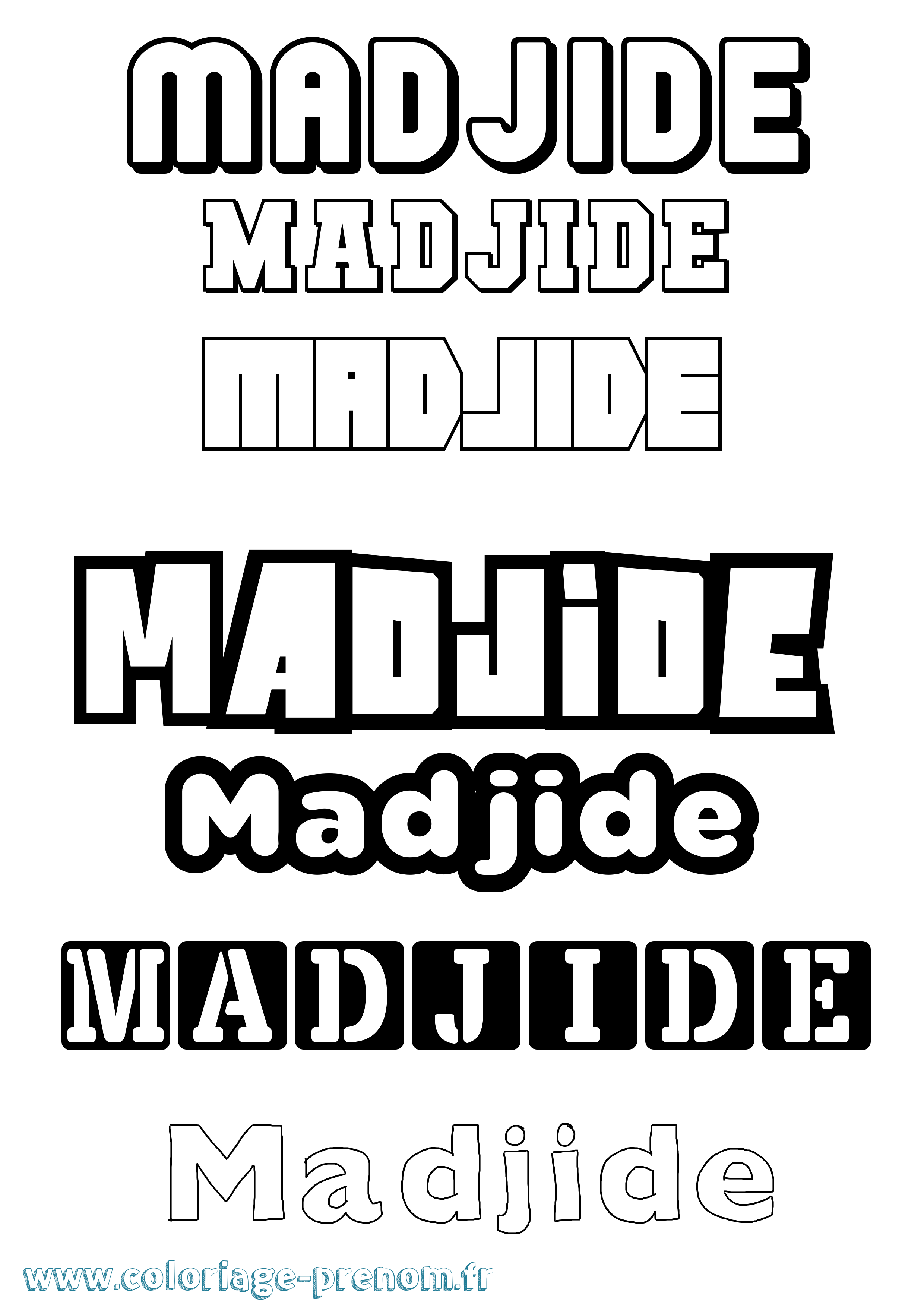 Coloriage prénom Madjide Simple